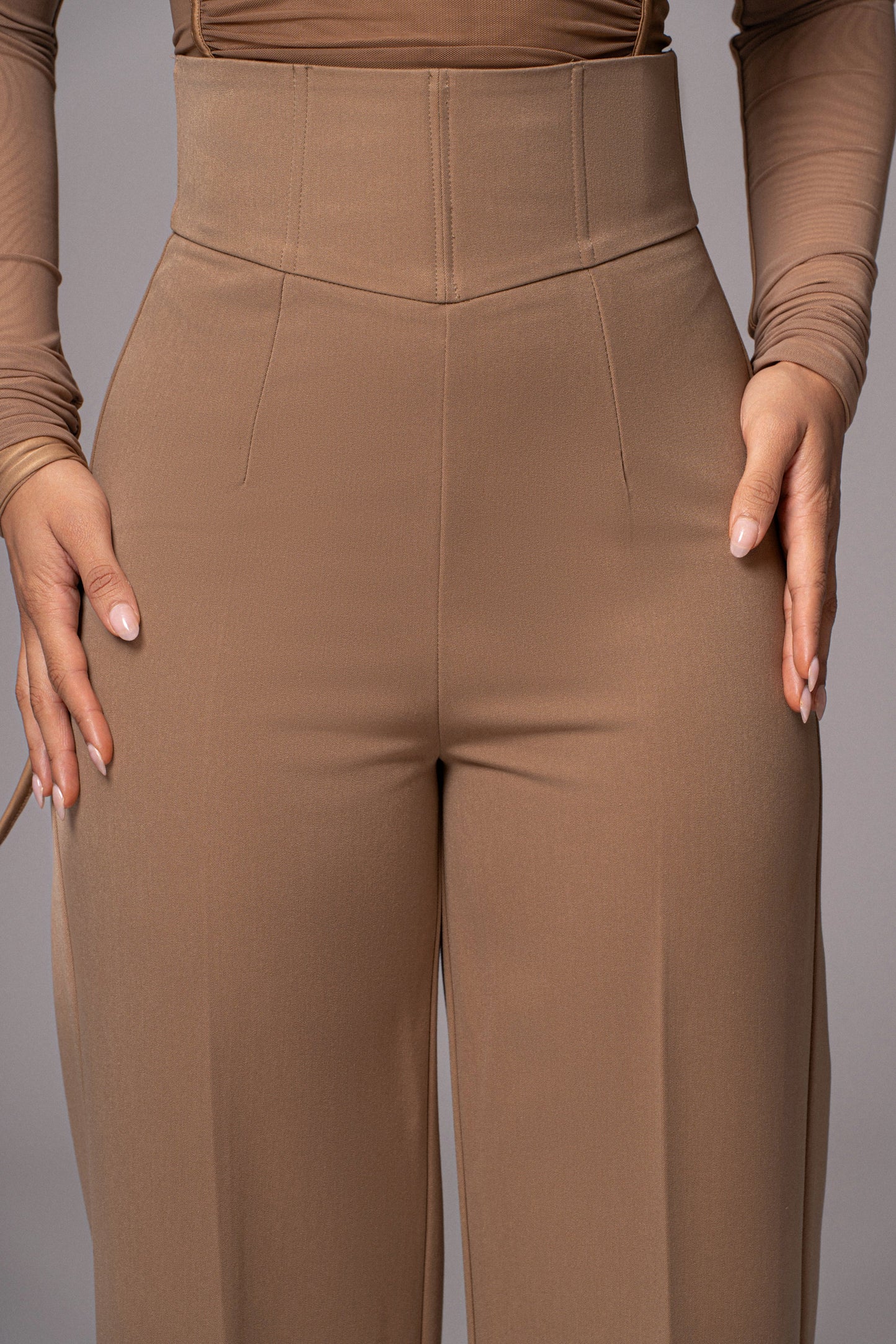 Tan Novena Woven Pants JLUXLABEL