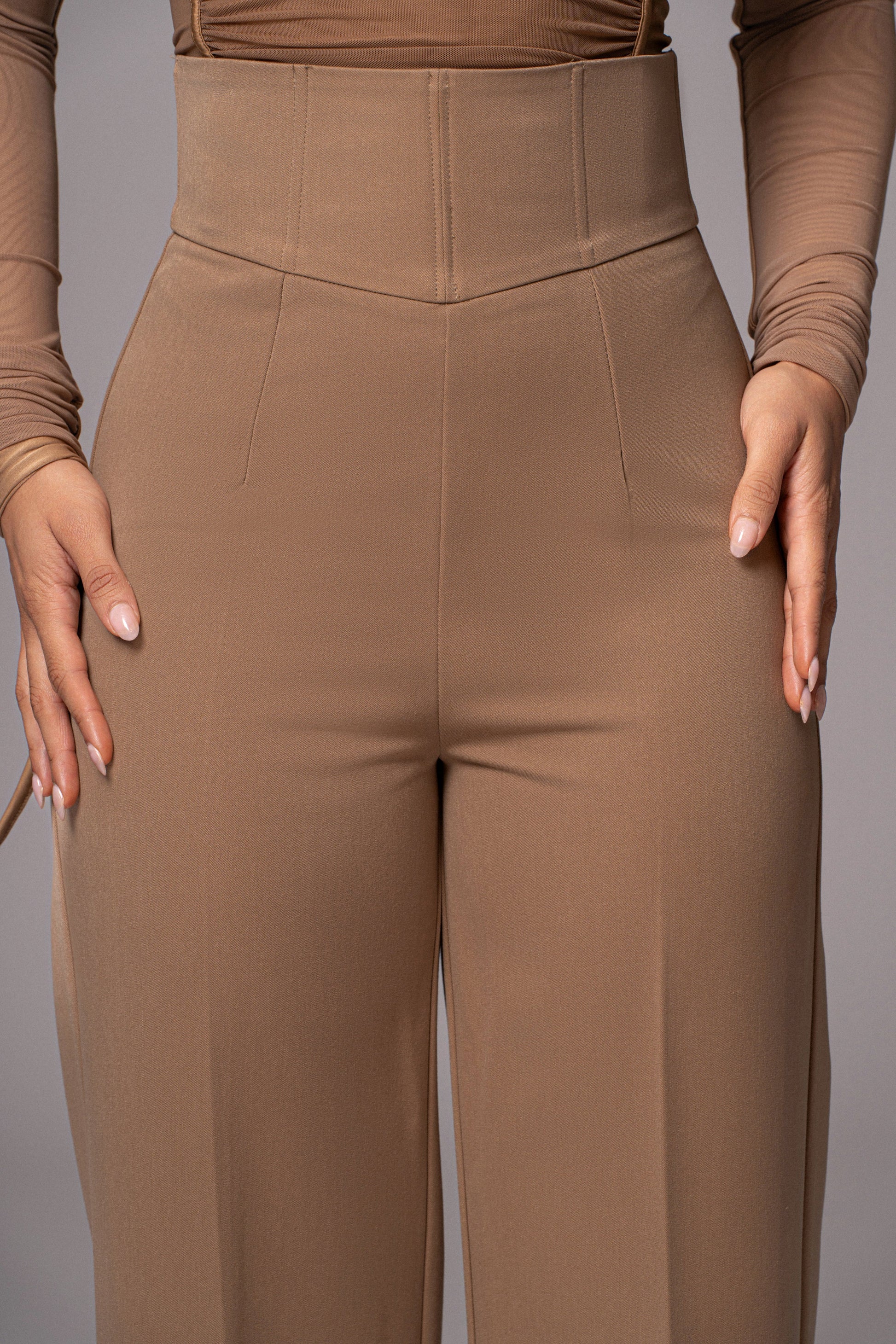 Tan Novena Woven Pants JLUXLABEL