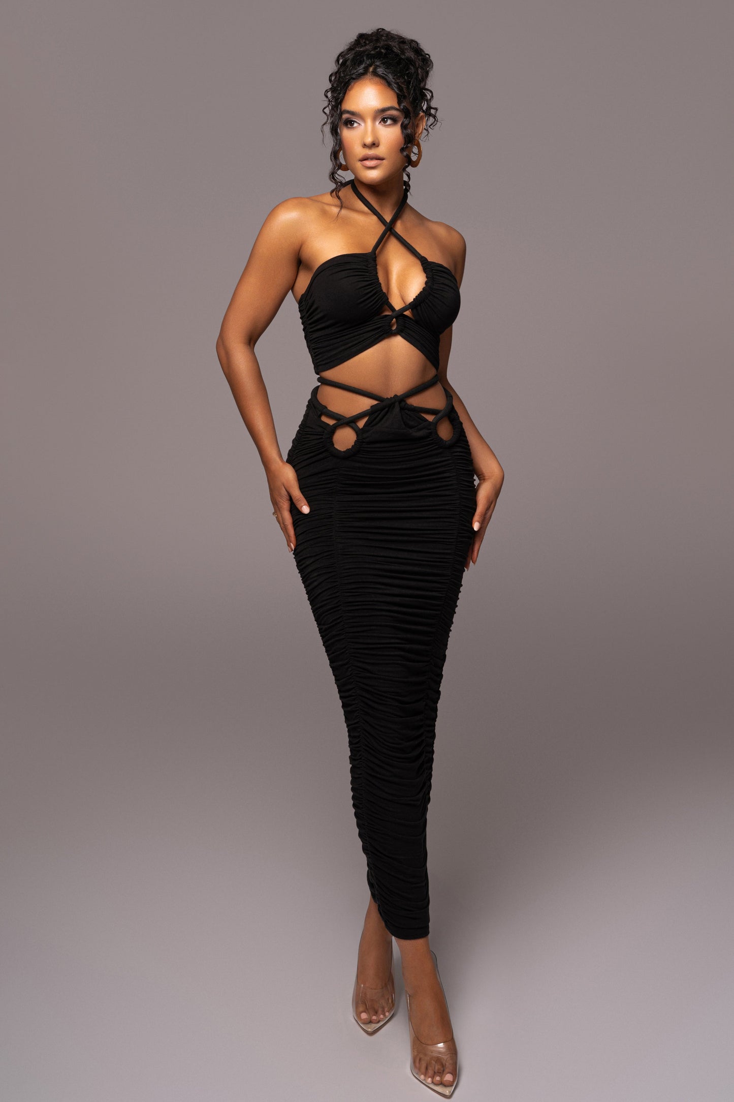 Black Go The Distance Skirt Set JLUXLABEL