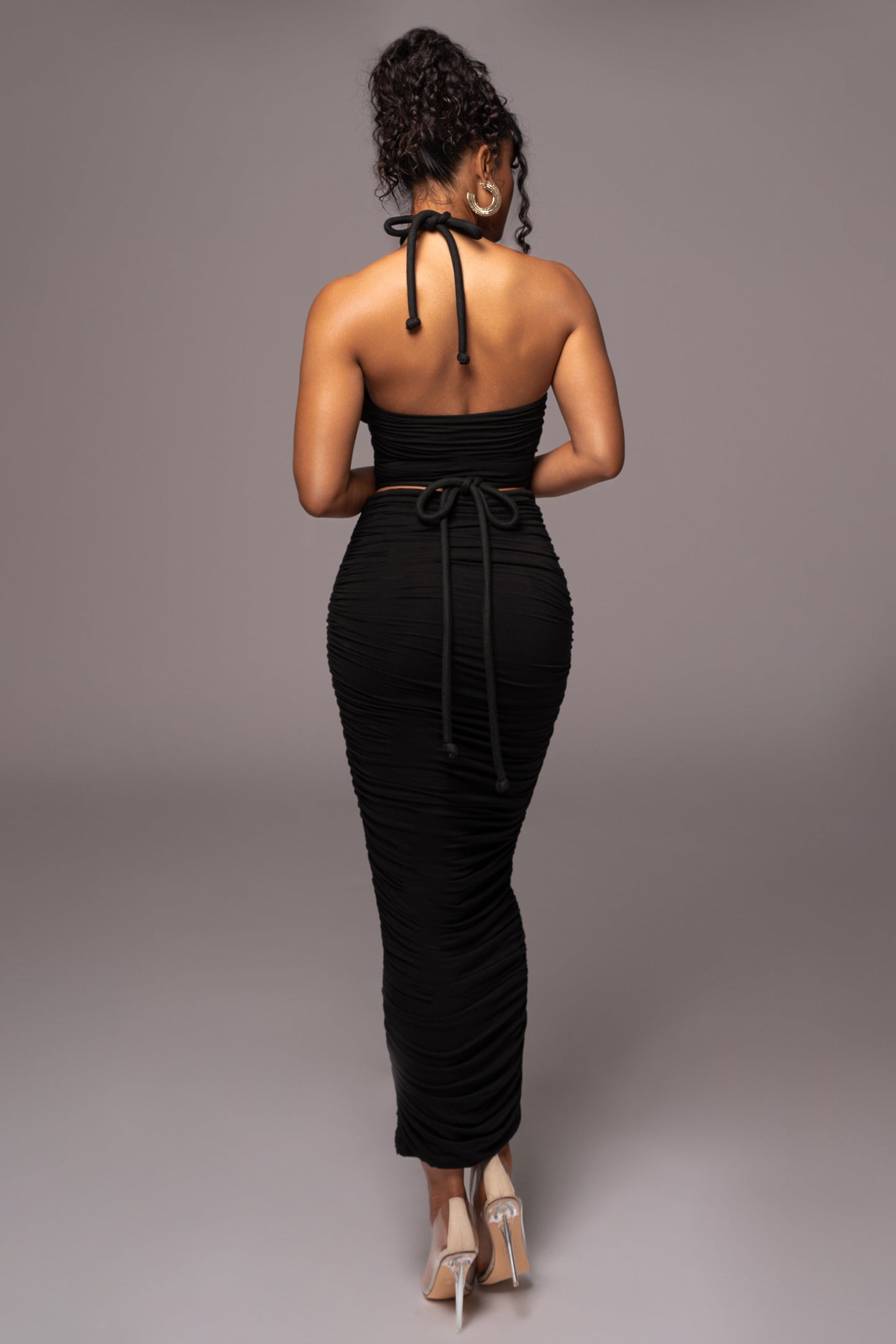 Black Go The Distance Skirt Set JLUXLABEL
