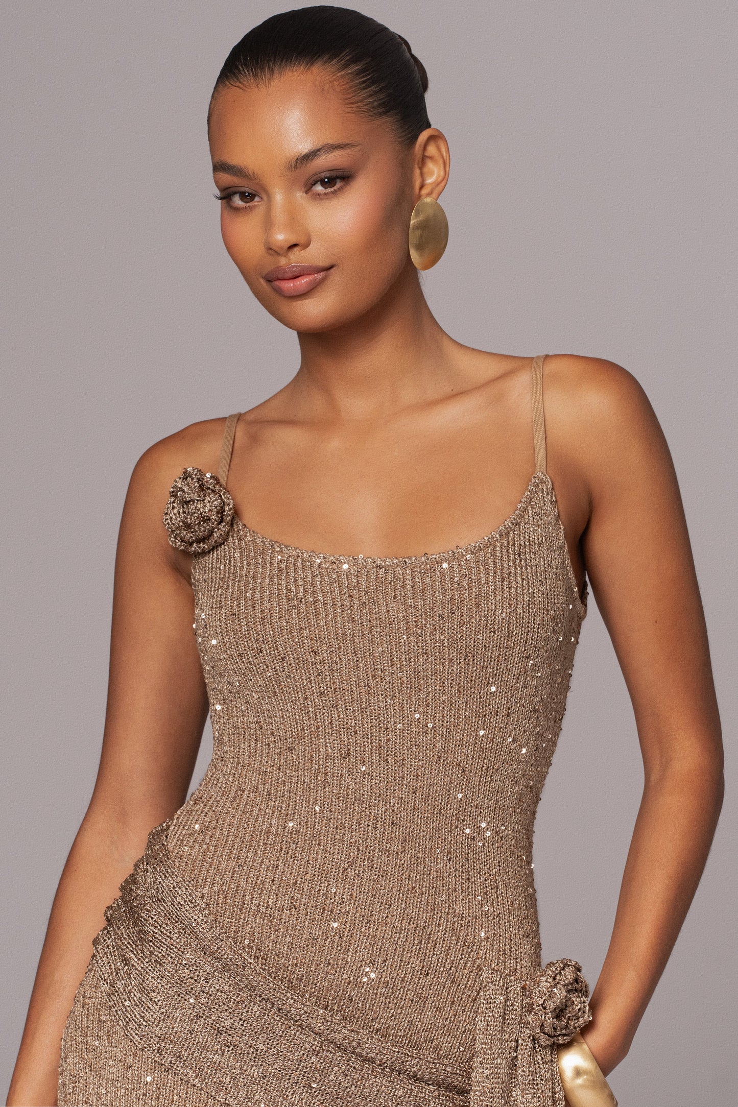 Gold Golden Dusk Sequin Dress JLUXLABEL