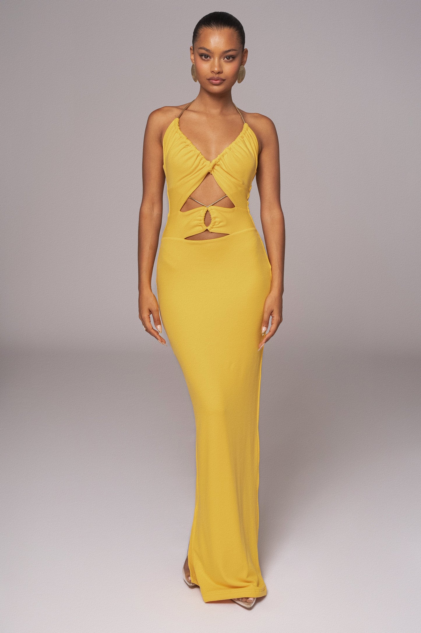 Yellow Secret Bloom Maxi Dress JLUXLABEL