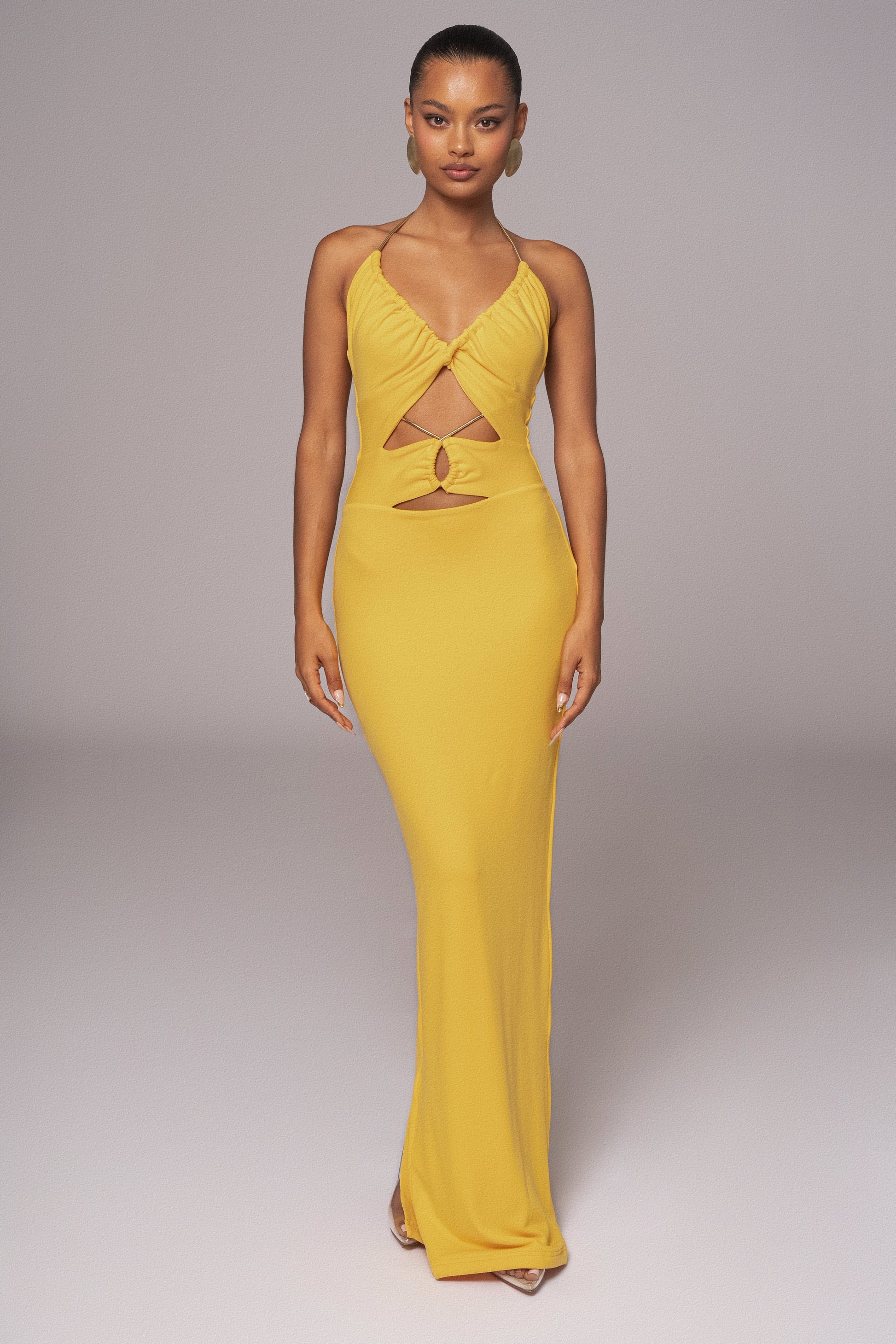 Yellow Secret Bloom Maxi Dress JLUXLABEL