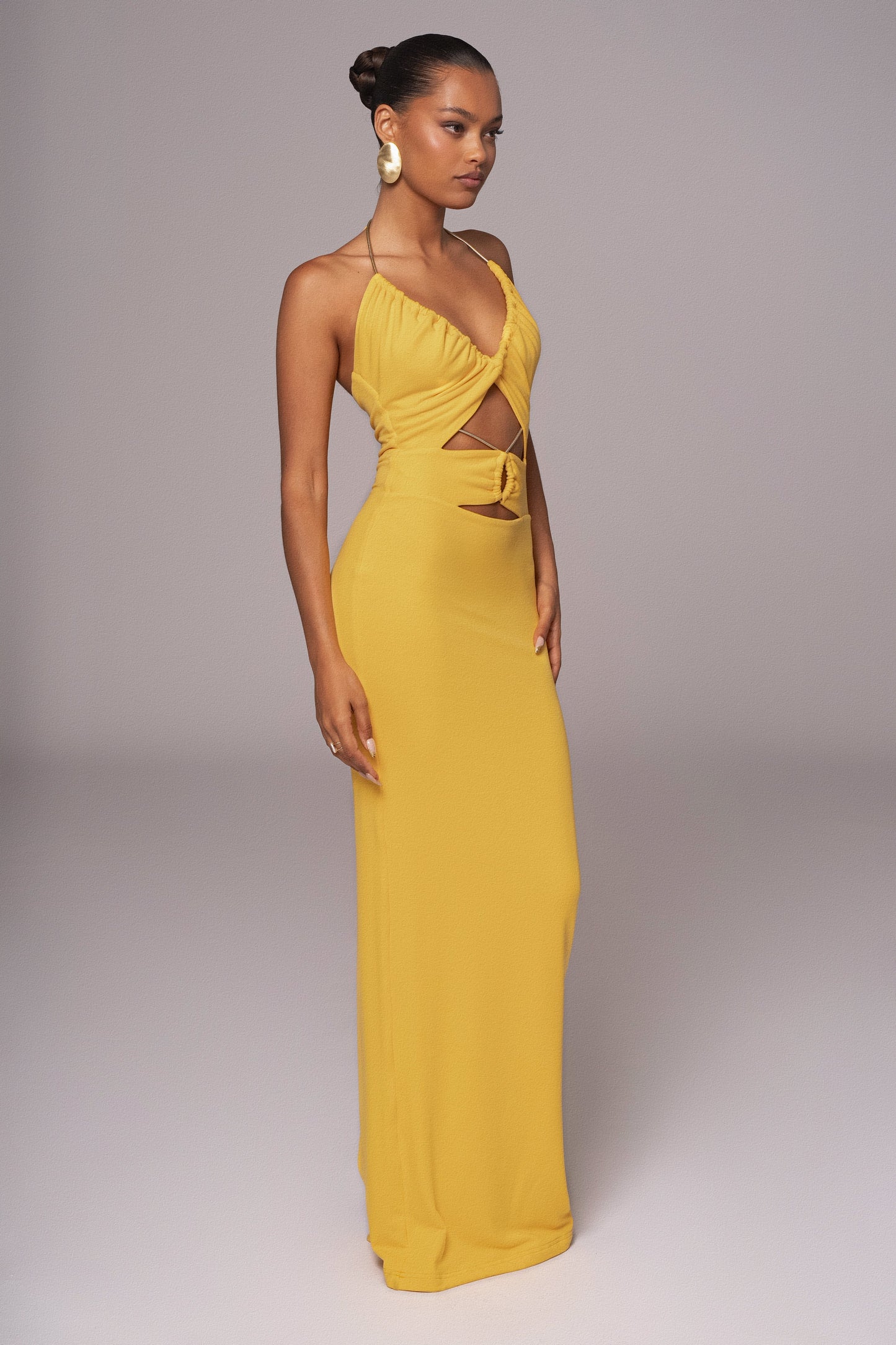 Yellow Secret Bloom Maxi Dress JLUXLABEL