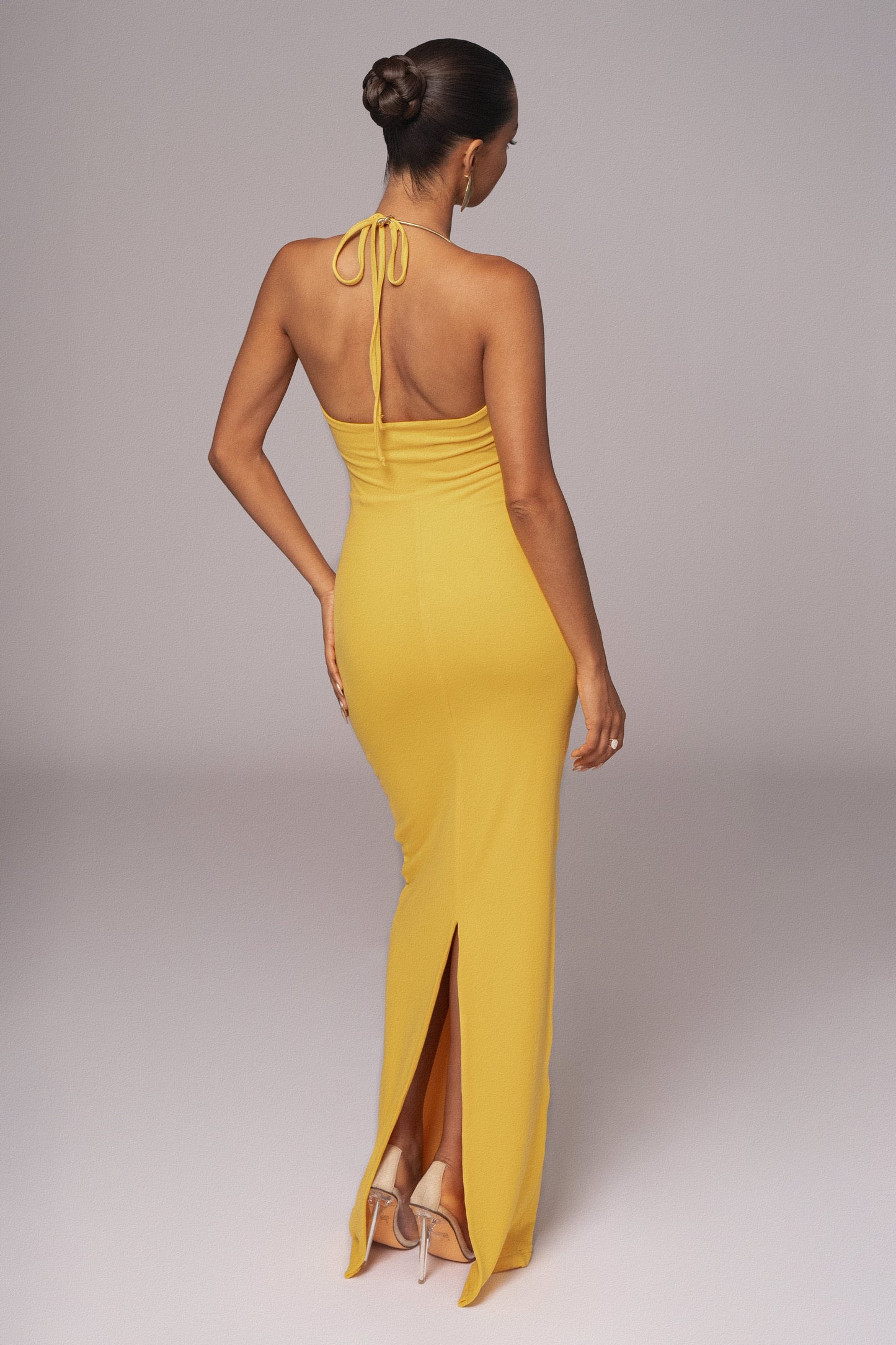 Yellow Secret Bloom Maxi Dress JLUXLABEL