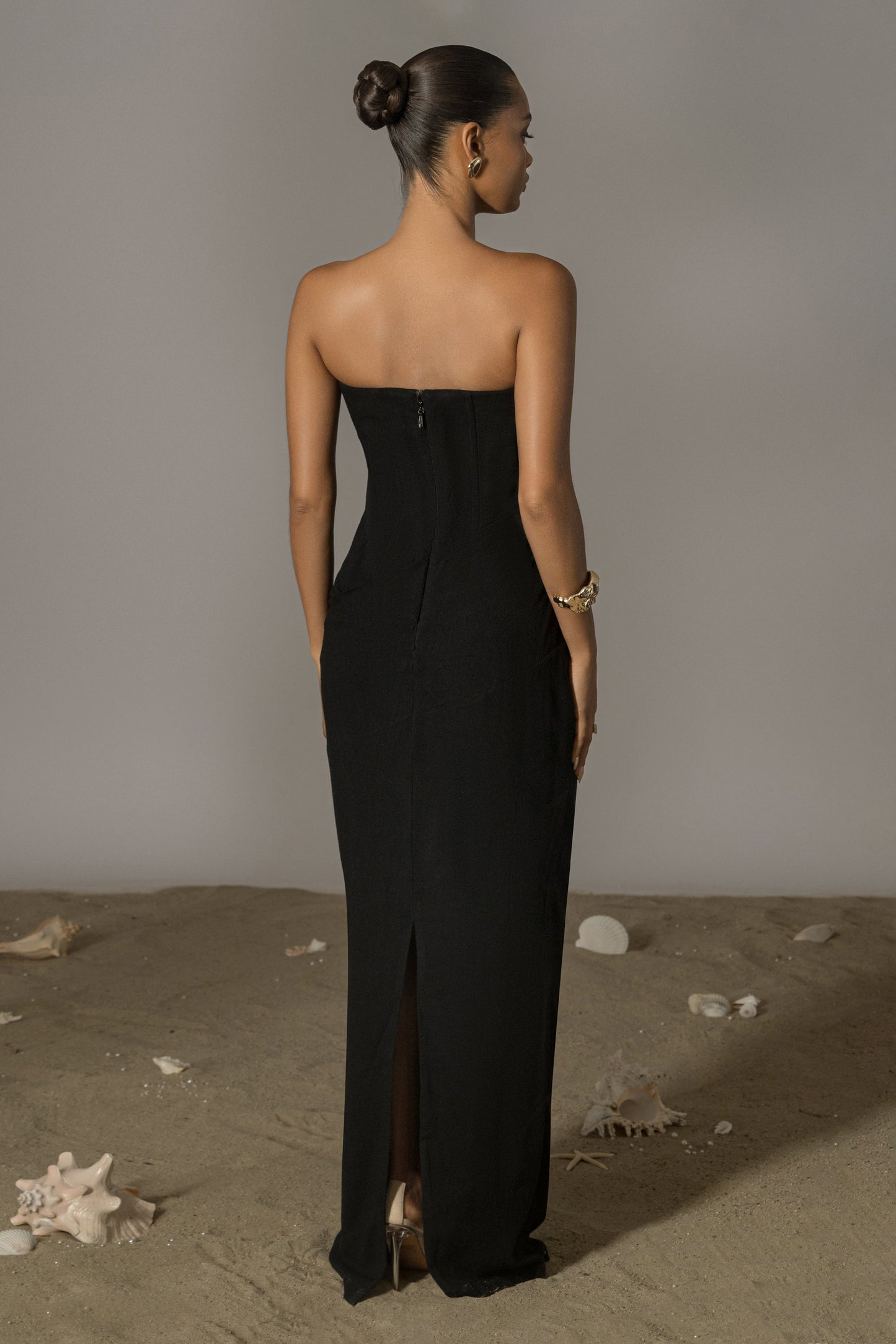 Black Journey Linen Maxi Dress JLUXLABEL