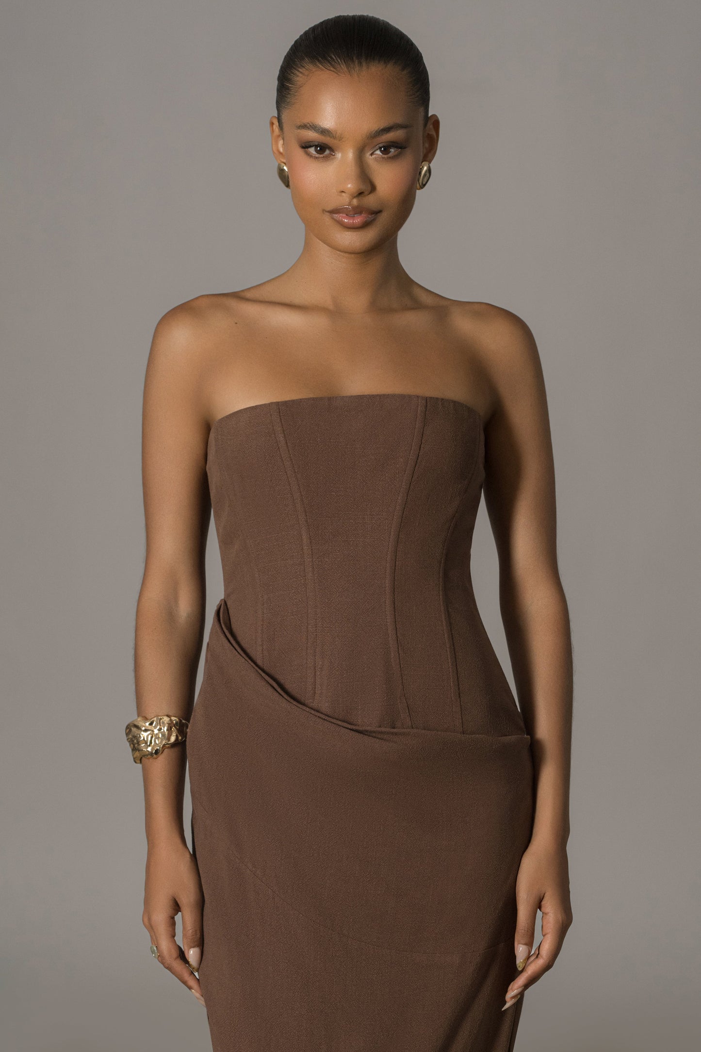 Chocolate Journey Linen Maxi Dress JLUXLABEL