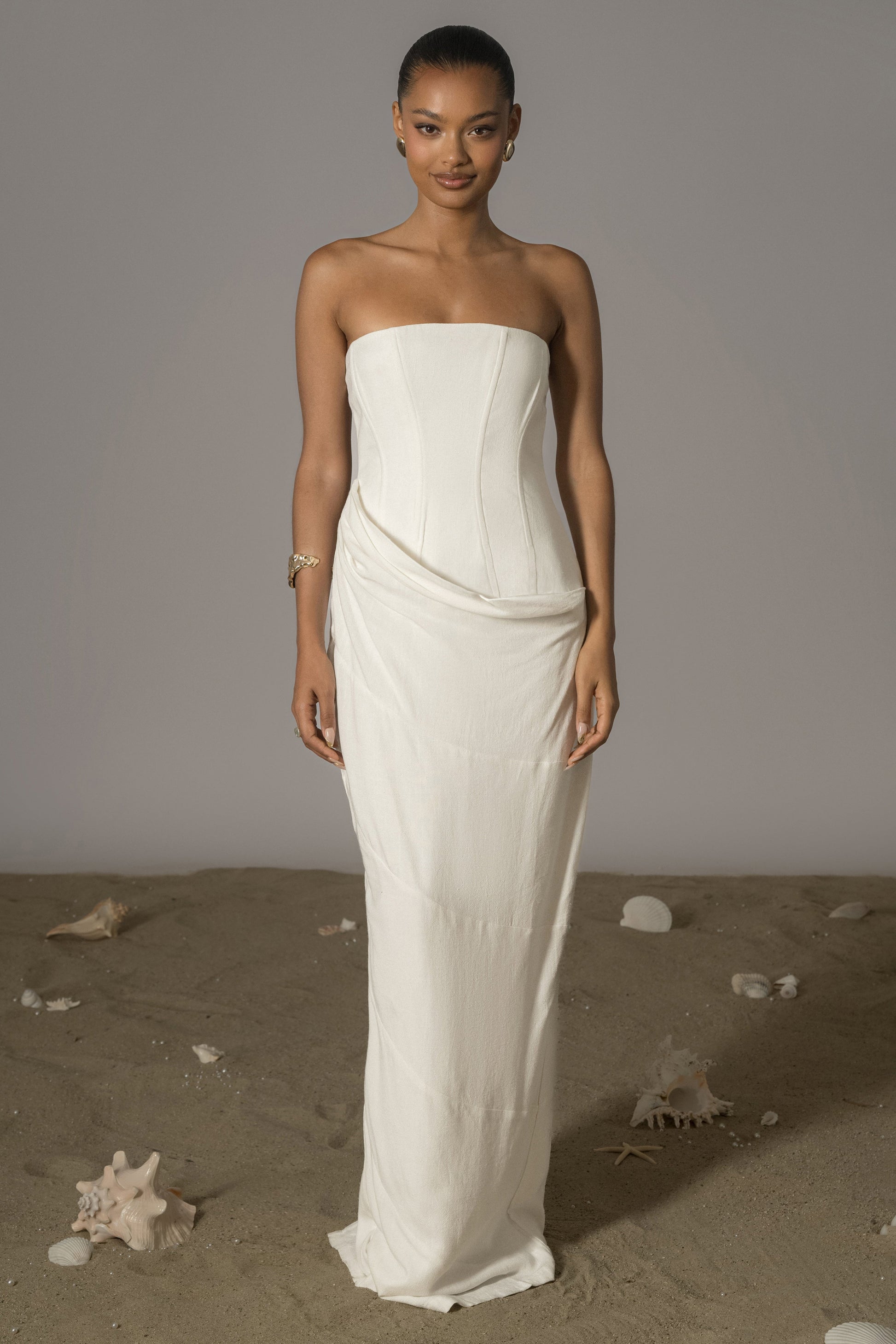 Ivory Journey Linen Maxi Dress JLUXLABEL