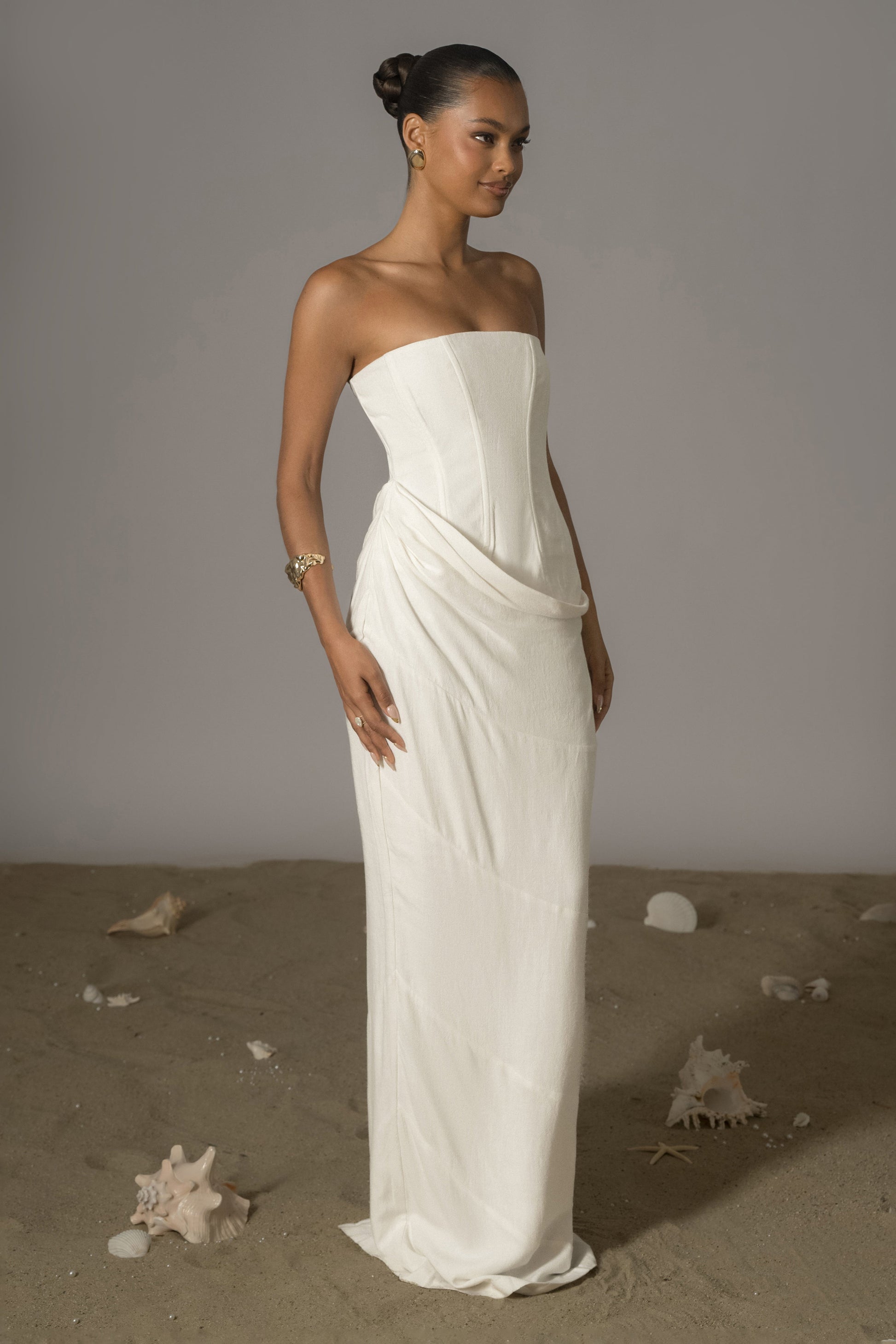 Ivory Journey Linen Maxi Dress JLUXLABEL