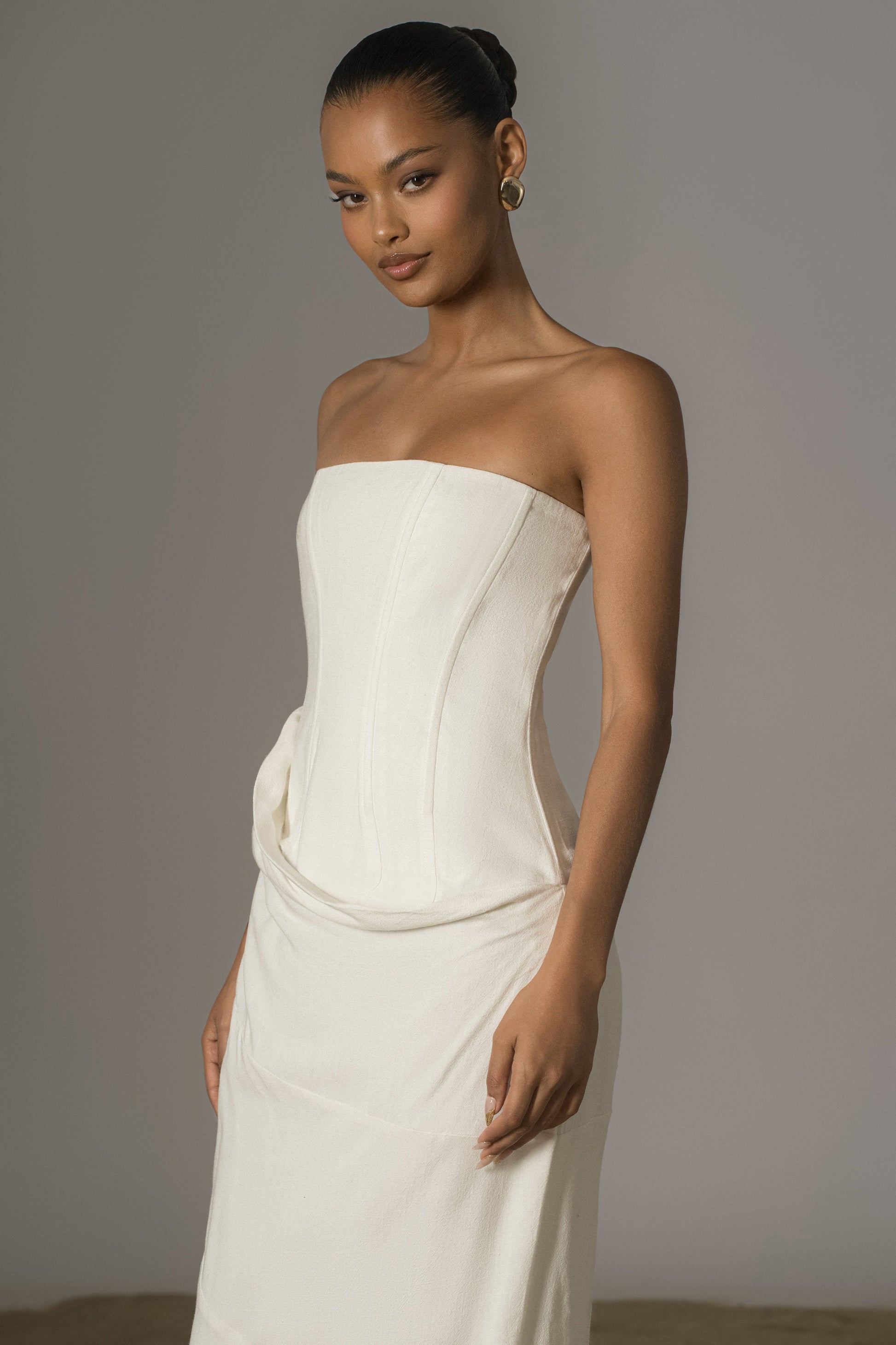 Ivory Journey Linen Maxi Dress JLUXLABEL