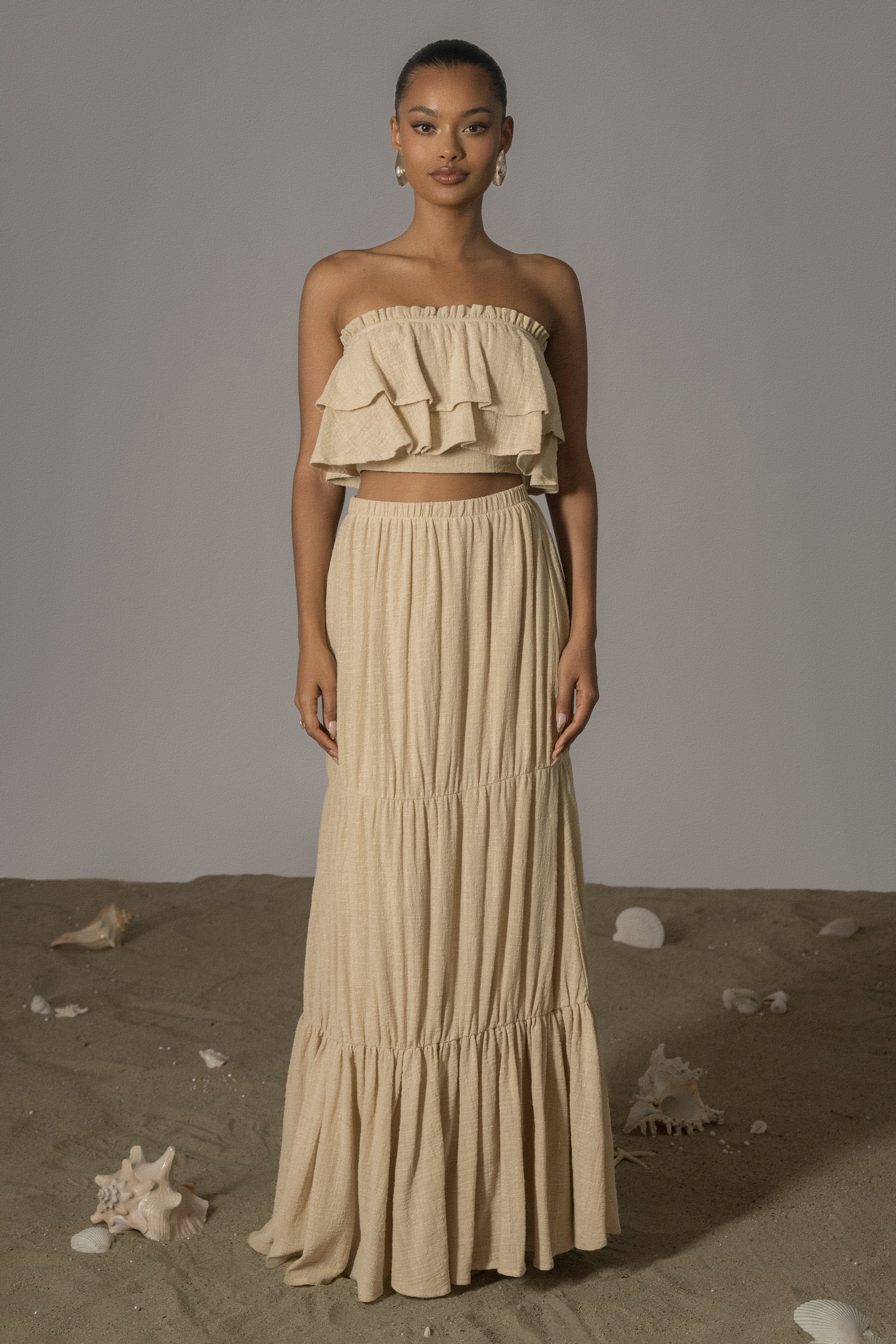 Beige By The Sea Skirt Set JLUXLABEL