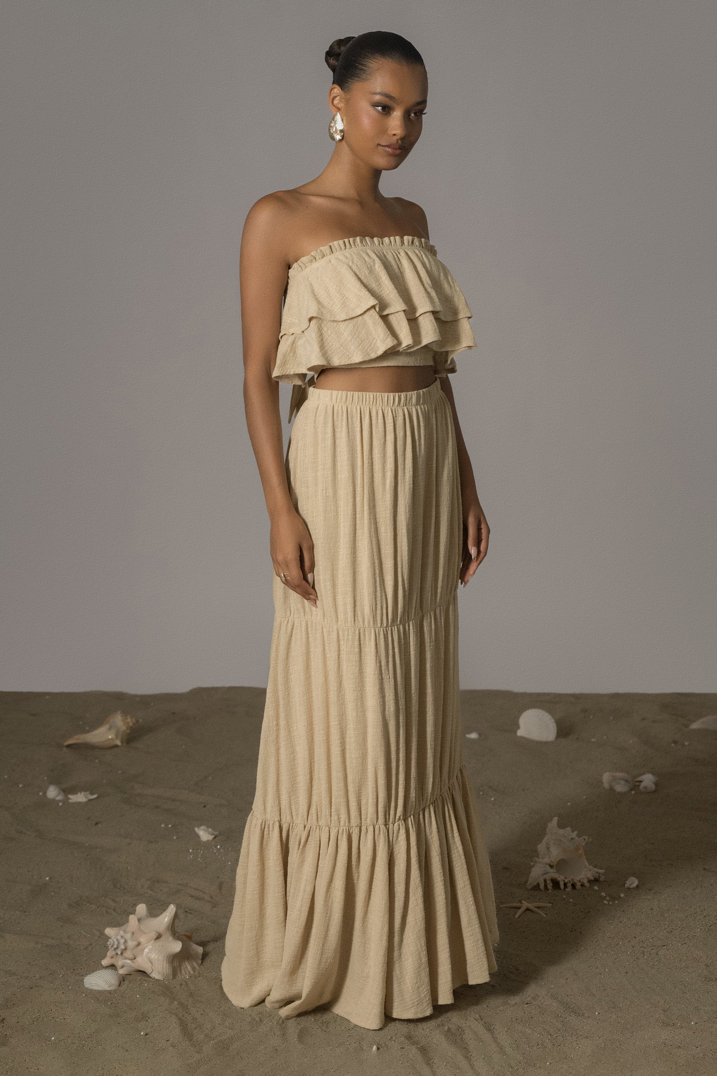 Beige By The Sea Skirt Set JLUXLABEL