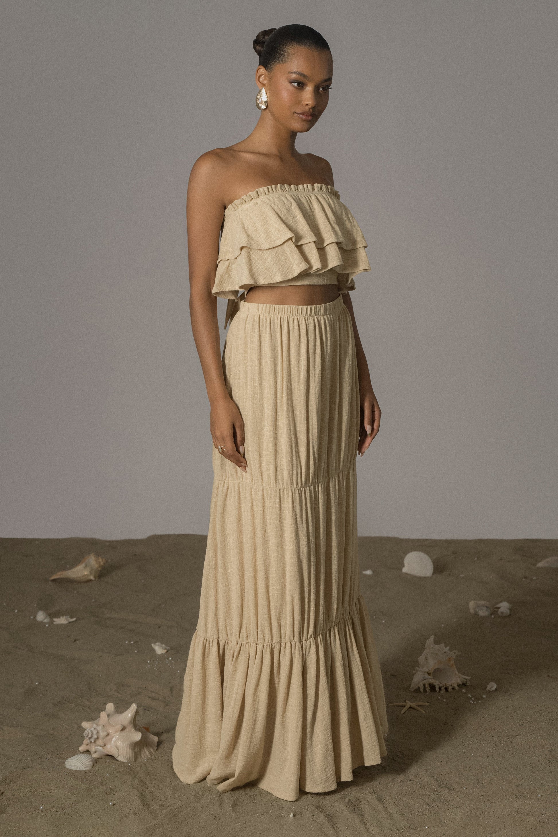 Beige By The Sea Skirt Set JLUXLABEL