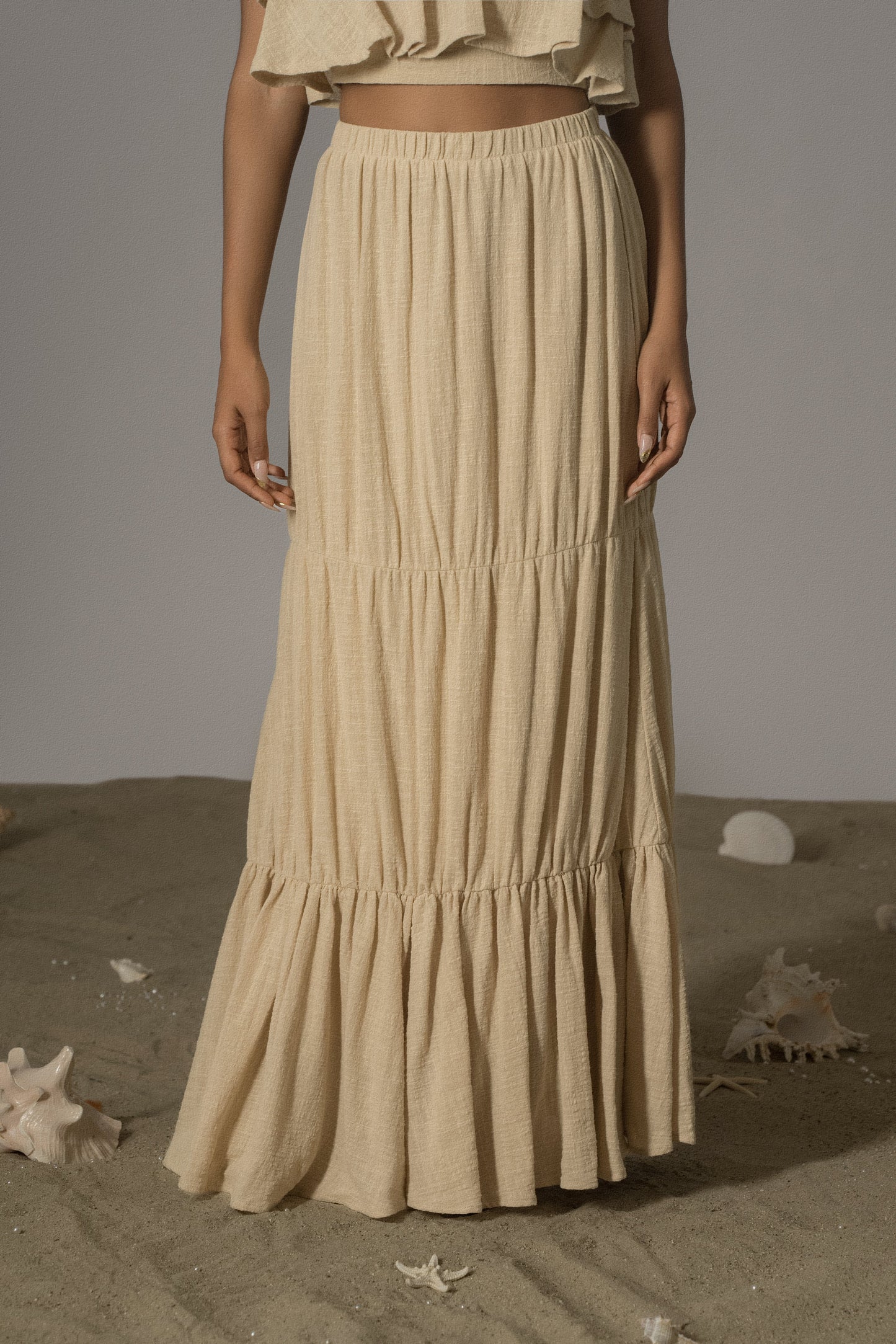 Beige By The Sea Skirt Set JLUXLABEL
