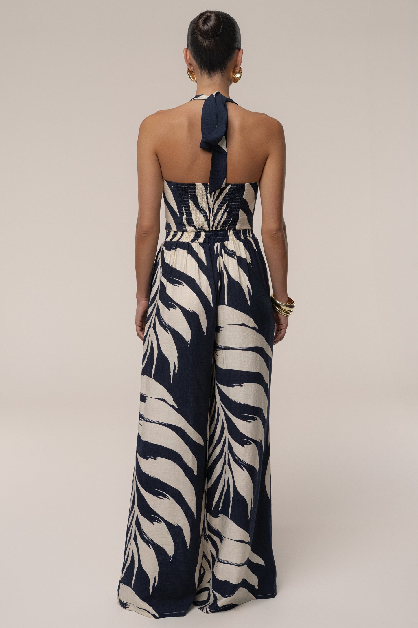 Navy Palm Print Tropical Daze Pant Set JLUXLABEL