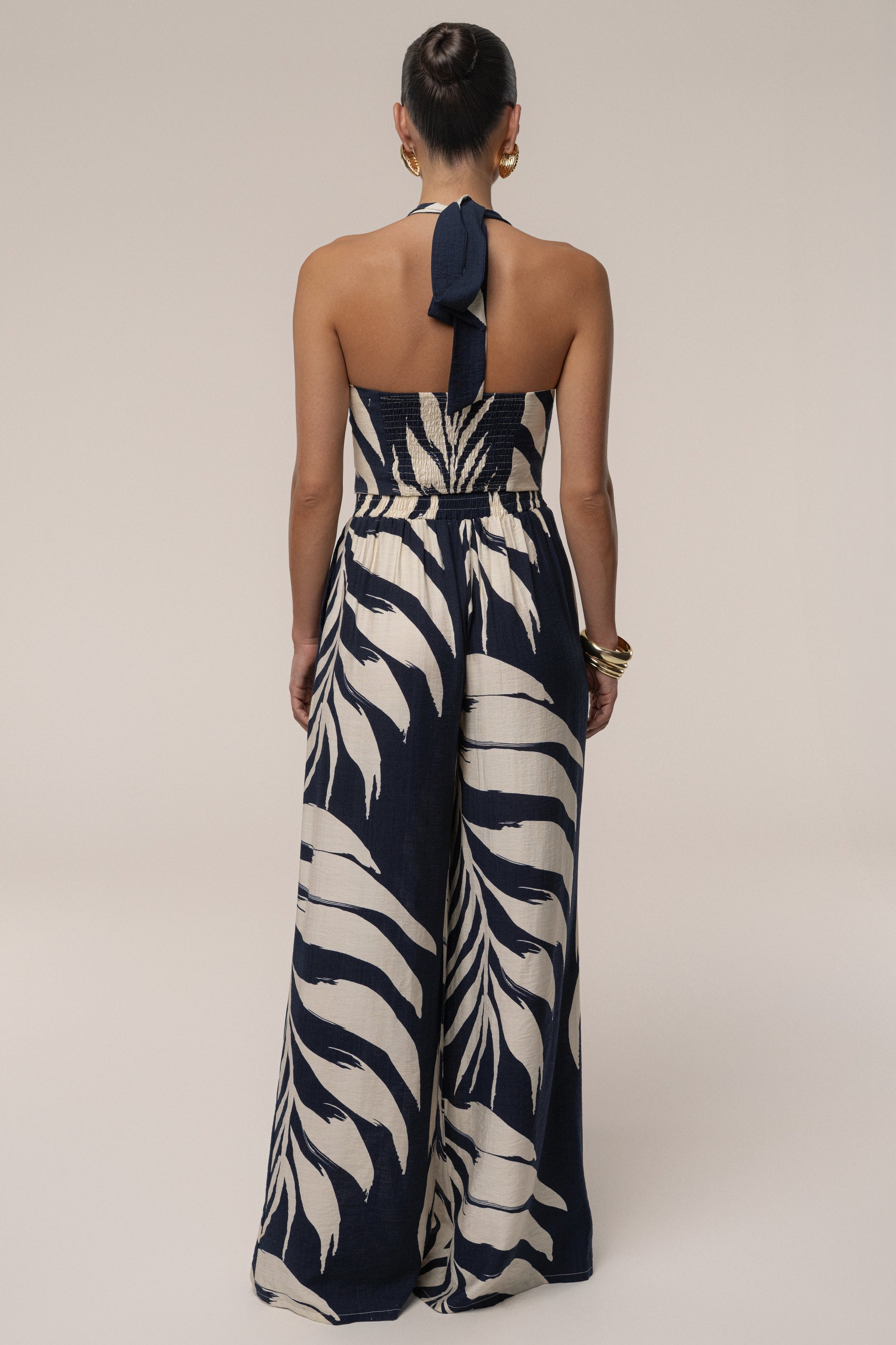 Navy Palm Print Tropical Daze Pant Set JLUXLABEL
