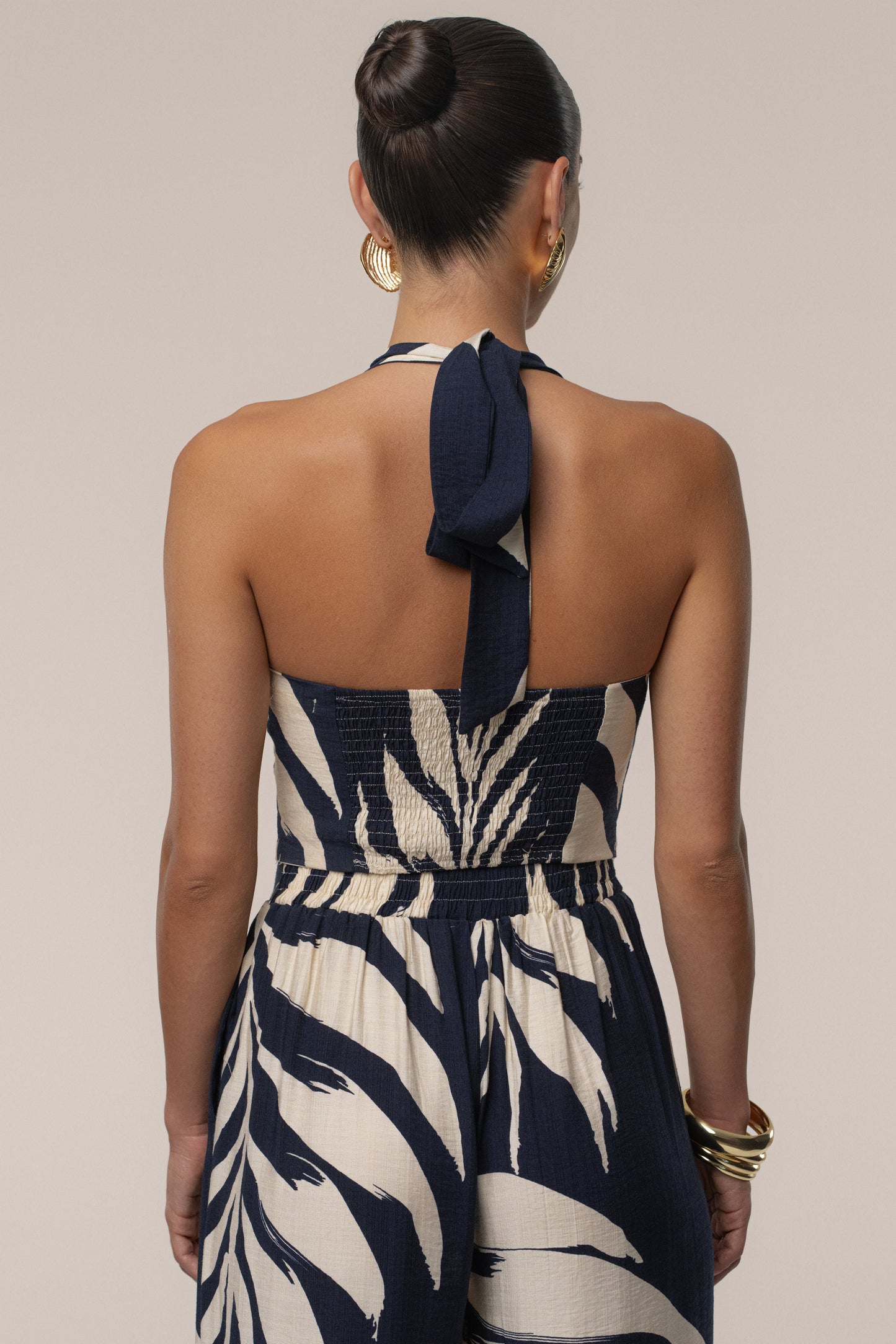 Navy Palm Print Tropical Daze Pant Set JLUXLABEL