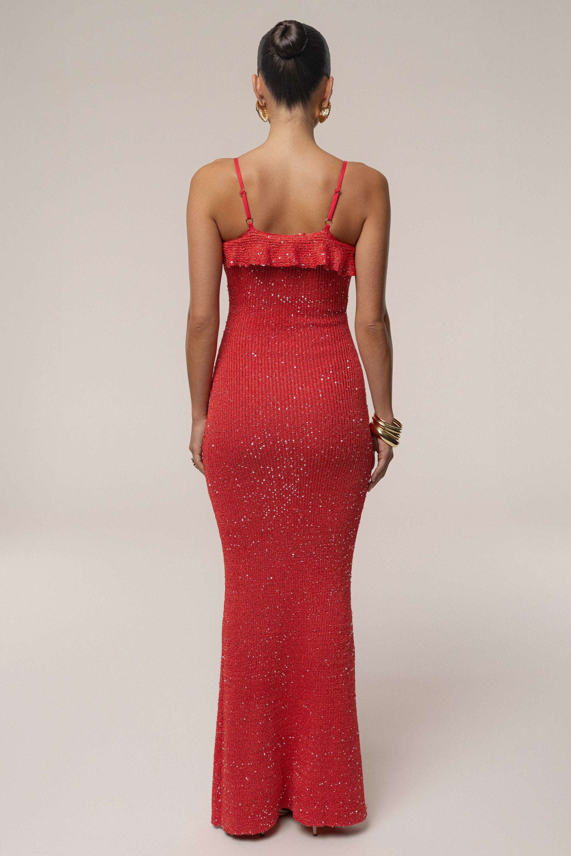 Coral Midnight Sparkle Maxi Dress JLUXLABEL