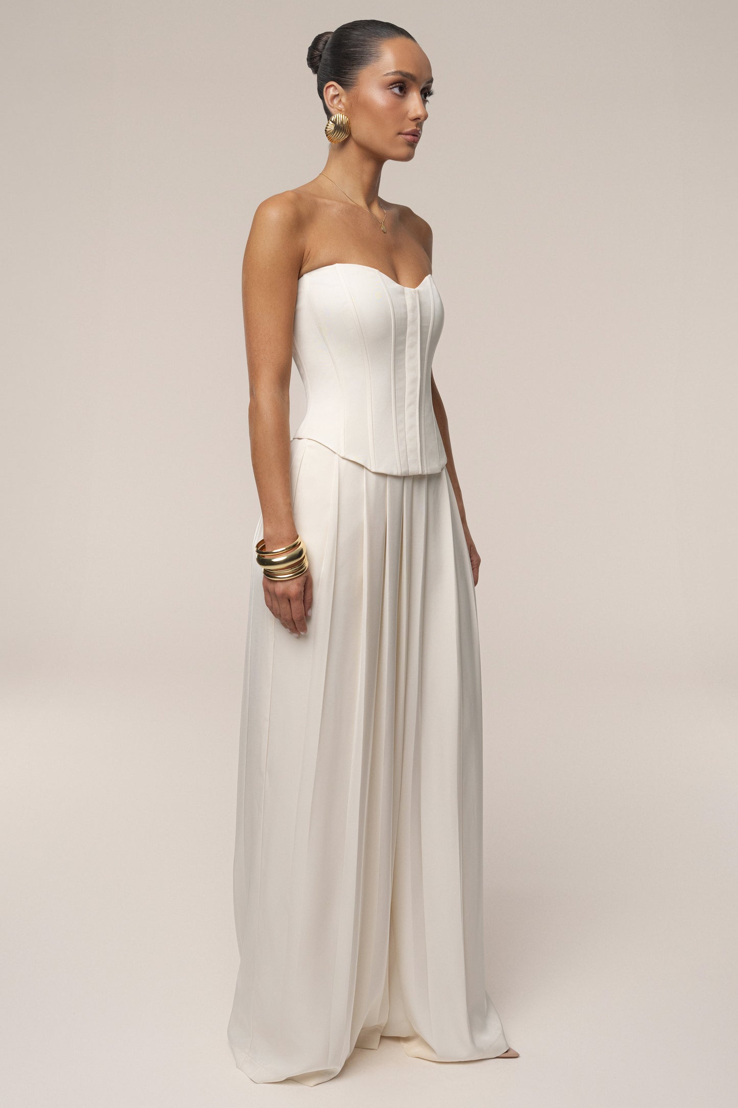 Buttercream Viv Satin Bustier Top JLUXLABEL