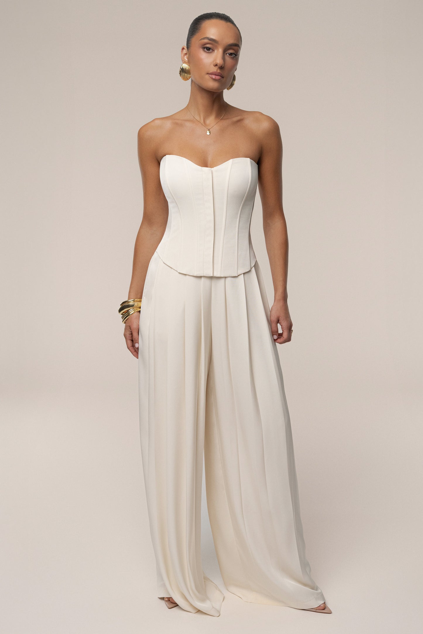 Buttercream Viv Satin Bustier Top JLUXLABEL