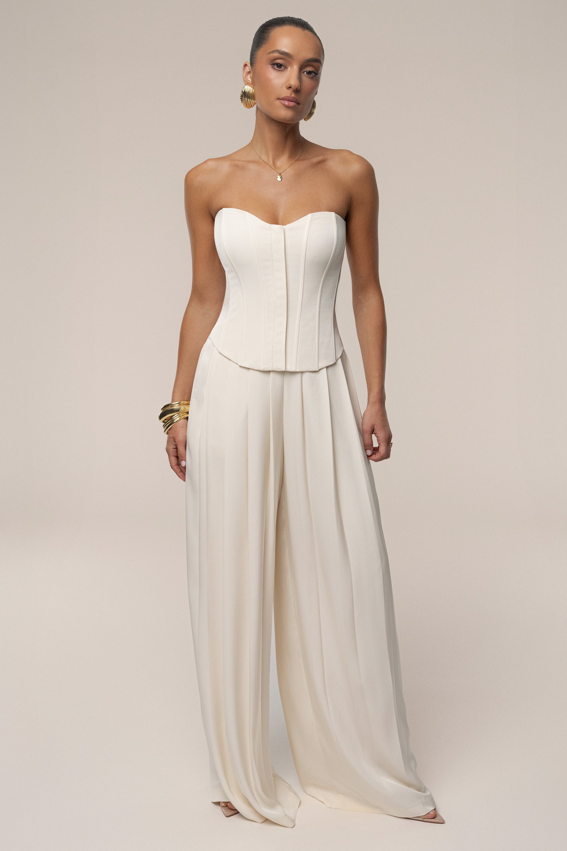 Buttercream Viv Satin Bustier Top JLUXLABEL