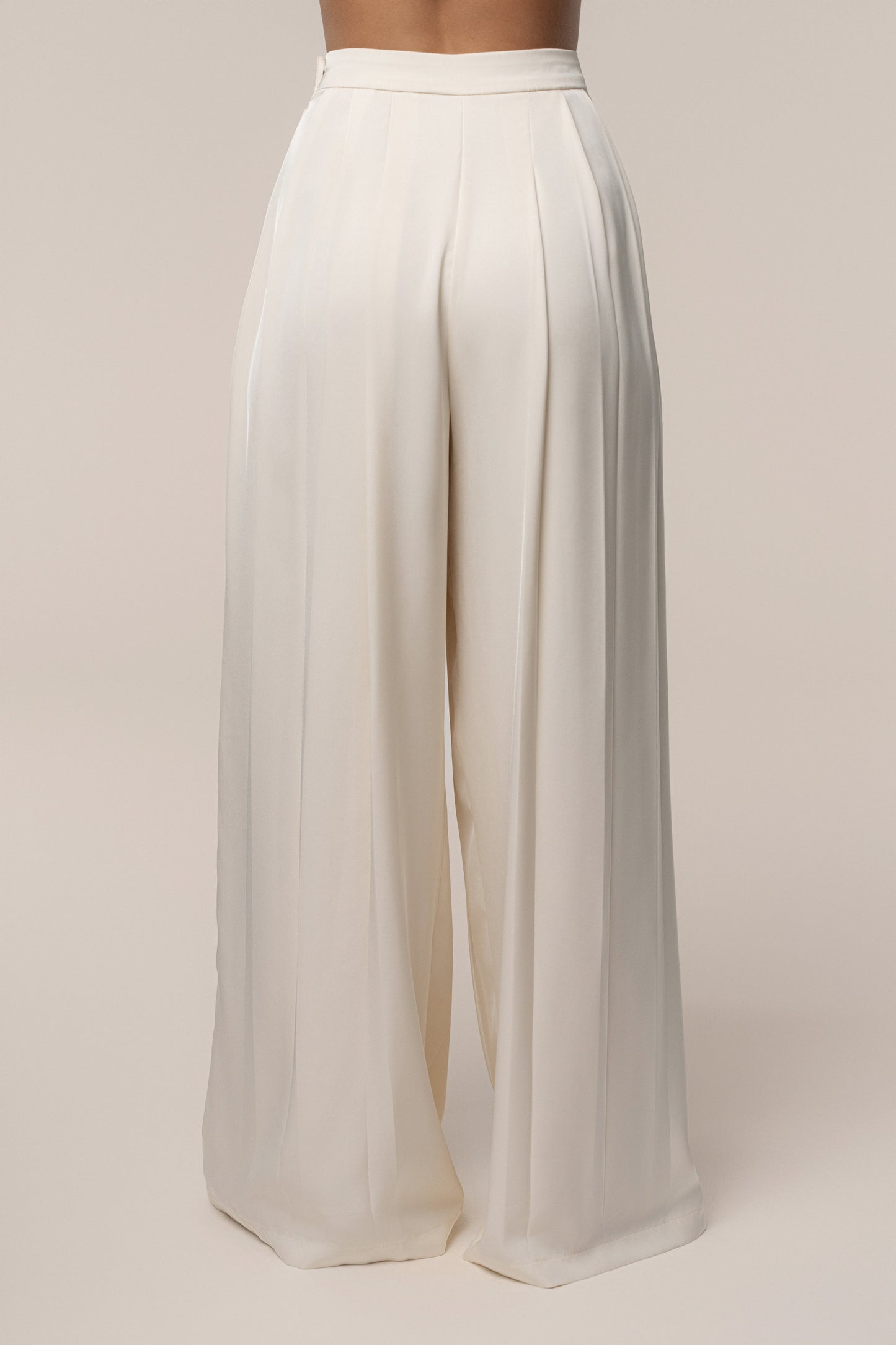 Buttercream Clara Wide Leg Pleated Trousers JLUXLABEL