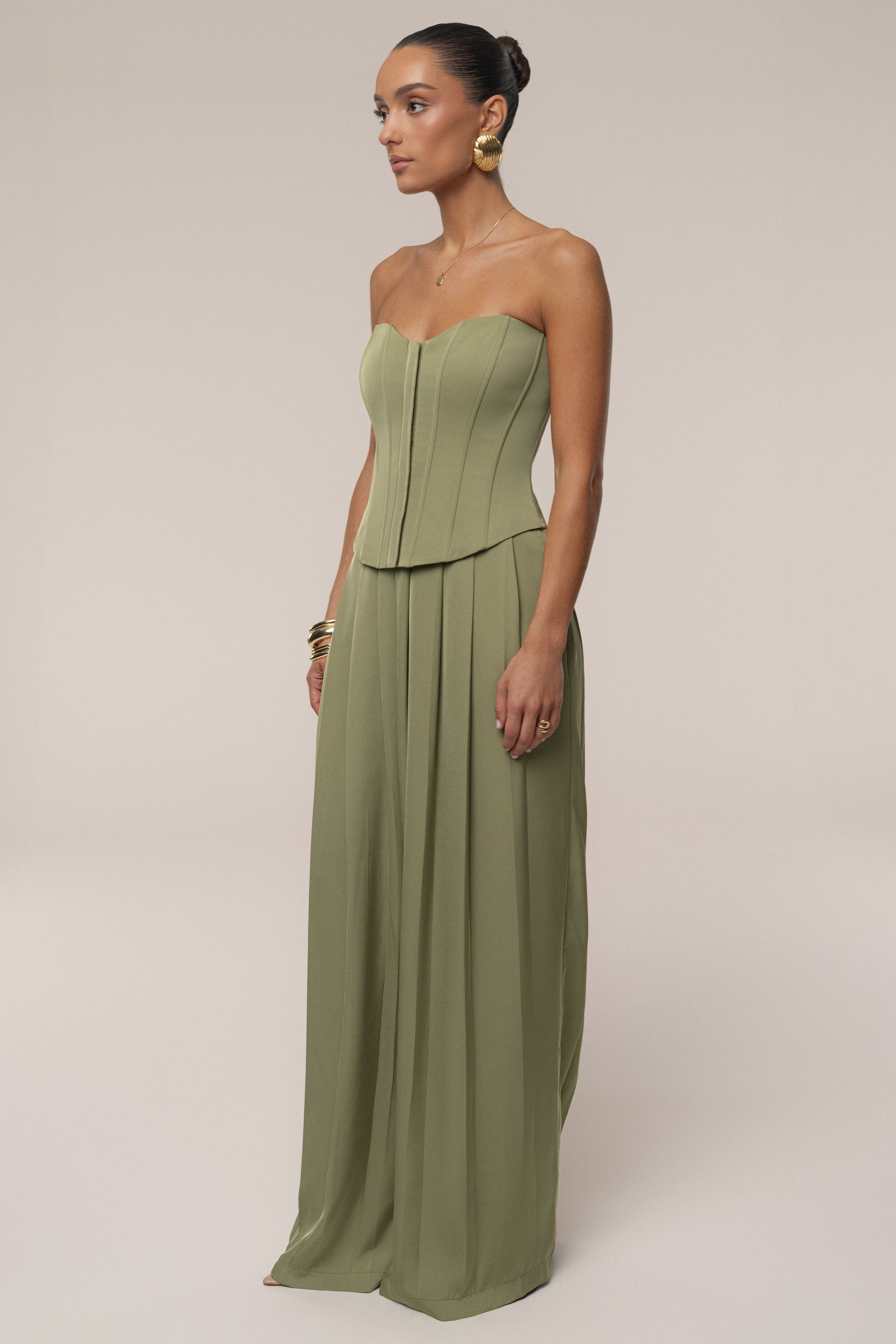 Olive Viv Satin Bustier Top JLUXLABEL