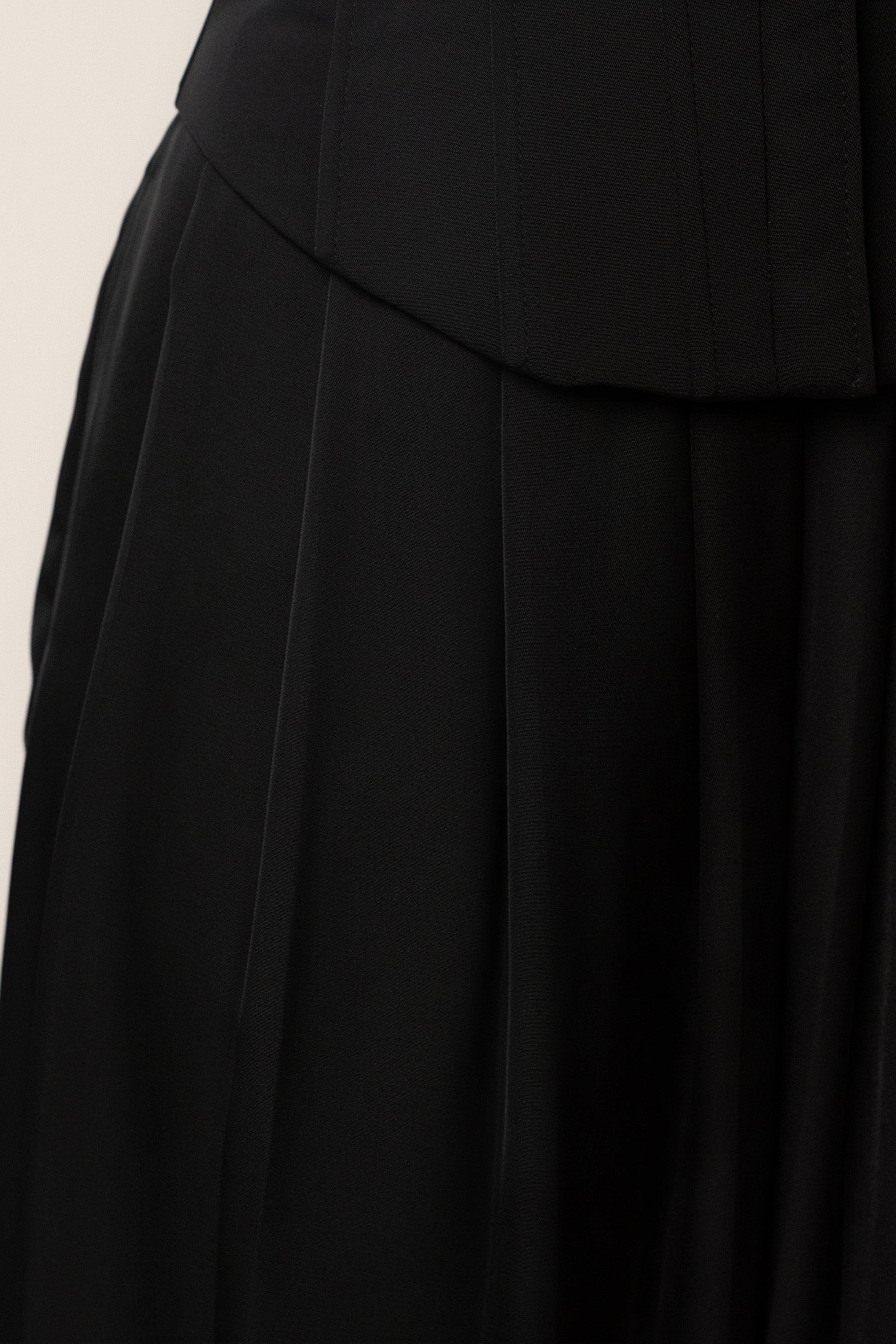 Black Clara Wide Leg Pleated Trousers JLUXLABEL