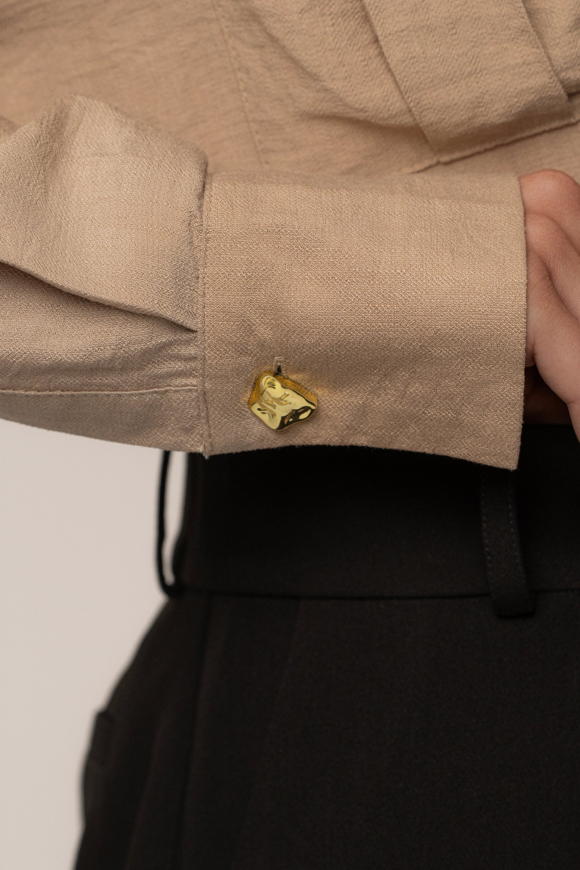 Tan Drift Collared Cargo Top JLUXLABEL