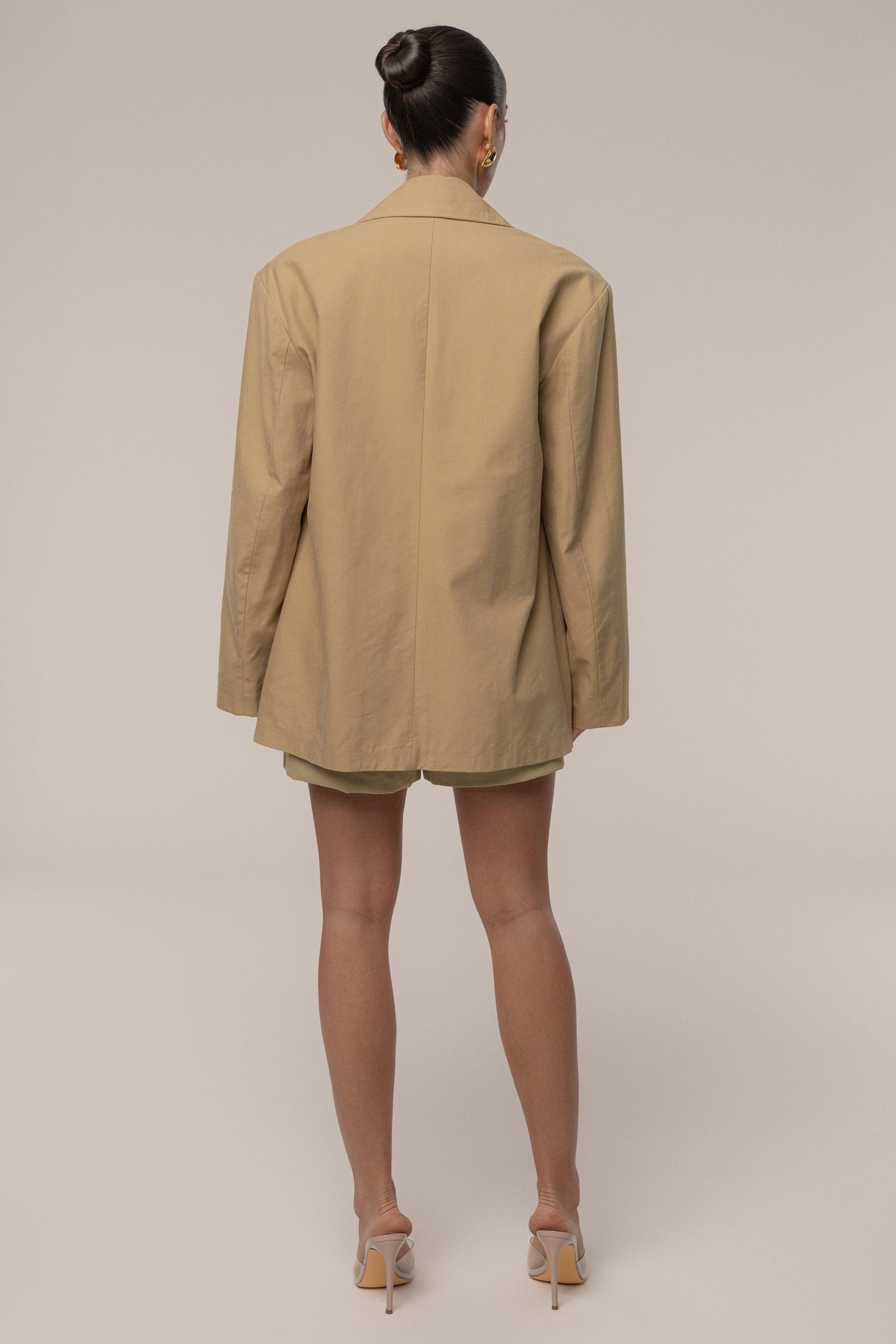 Tan Precision Woven Blazer JLUXLABEL