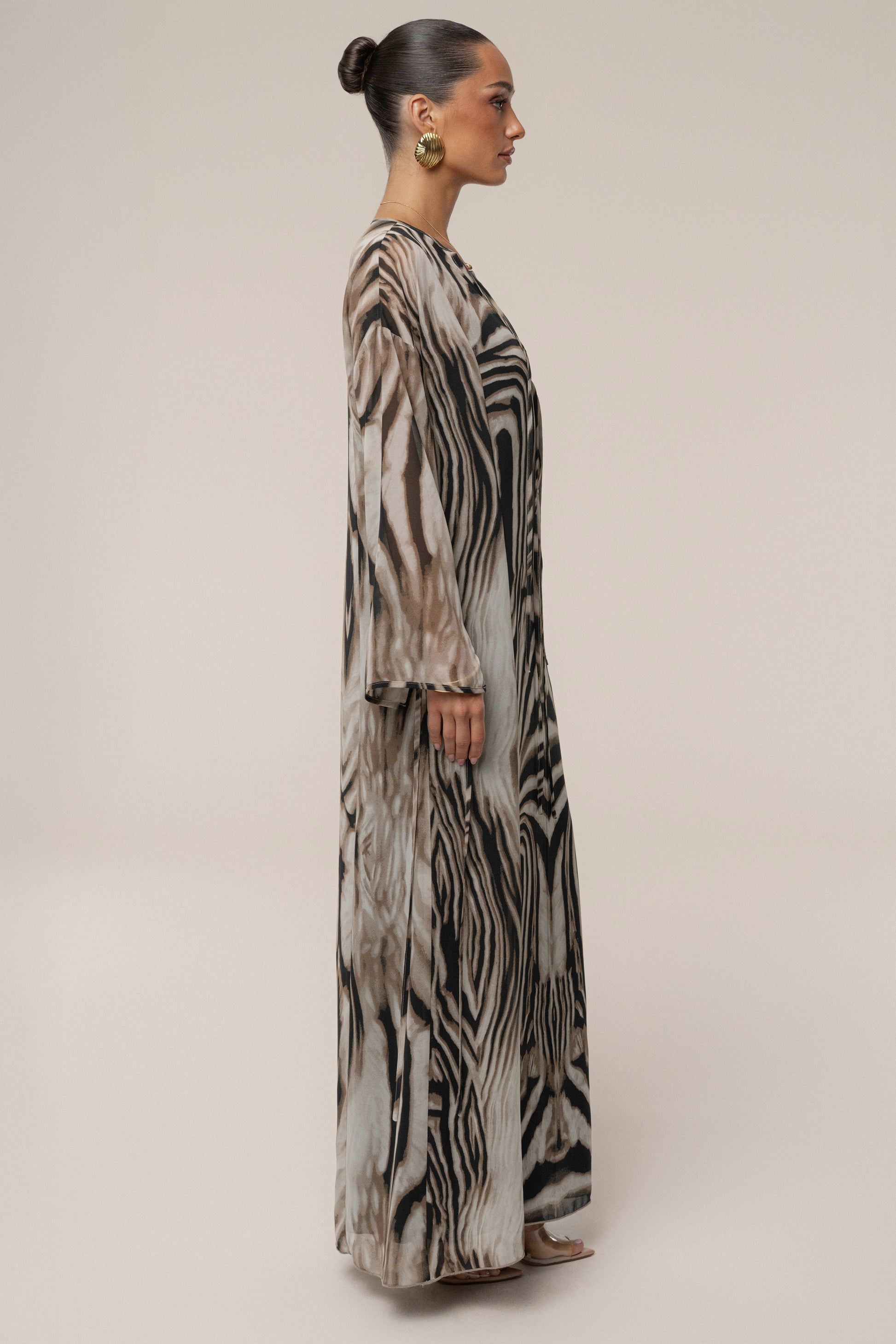 Brown Zebra Print New Vista Maxi Dress NEWFASHIONEDGE