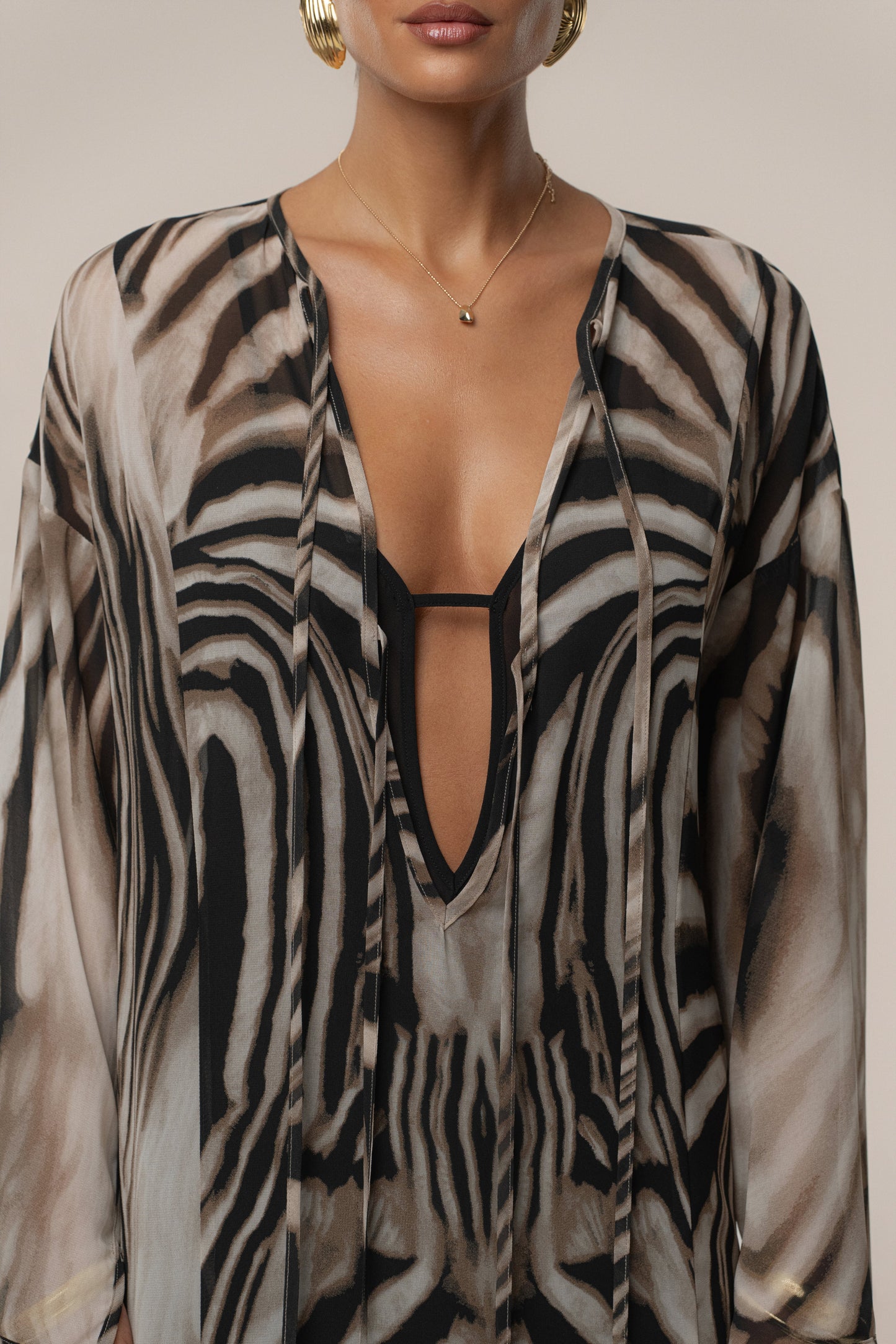 Brown Zebra Print New Vista Maxi Dress NEWFASHIONEDGE