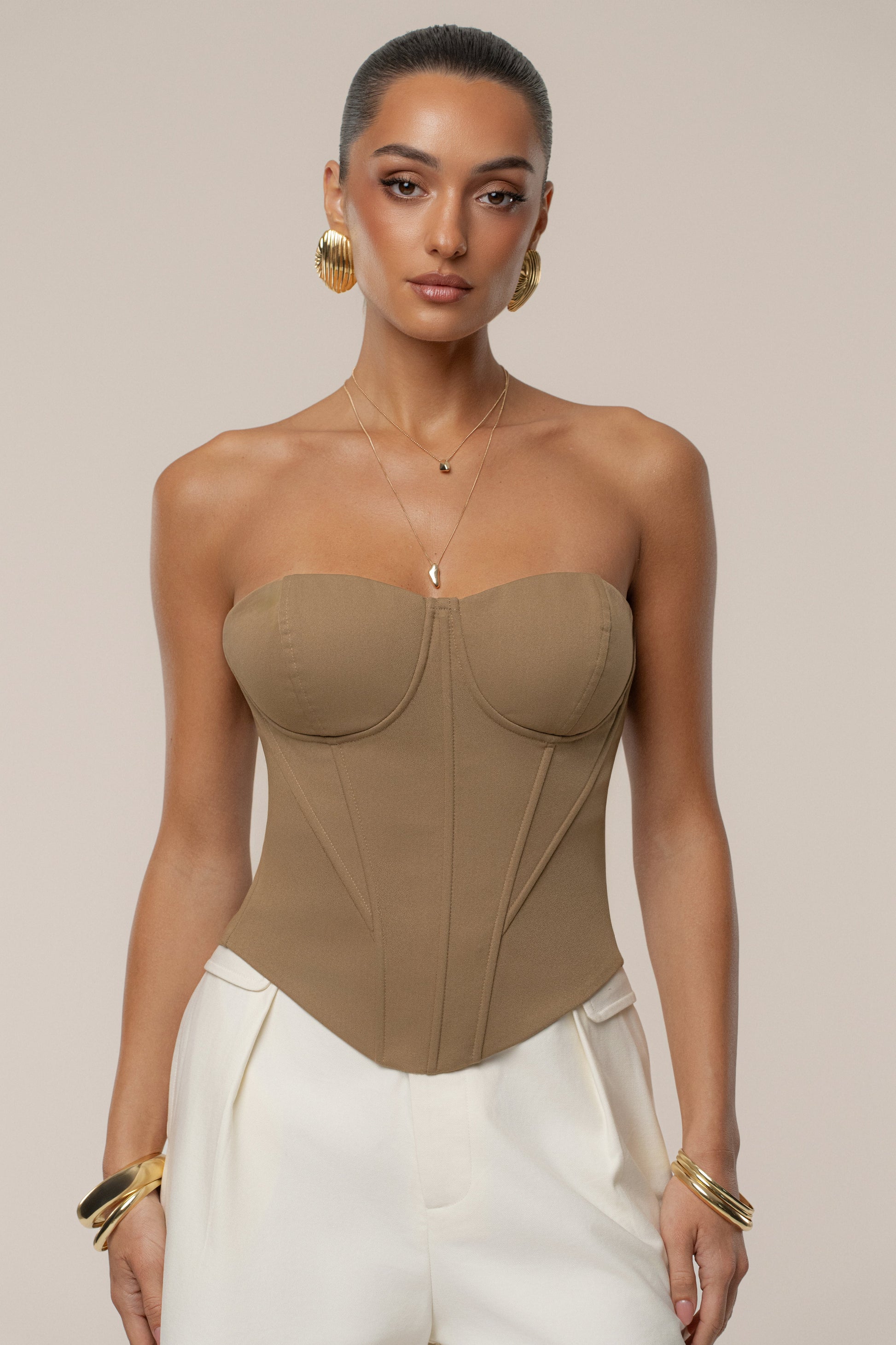 Tan Sunset Tides Corset JLUXLABEL