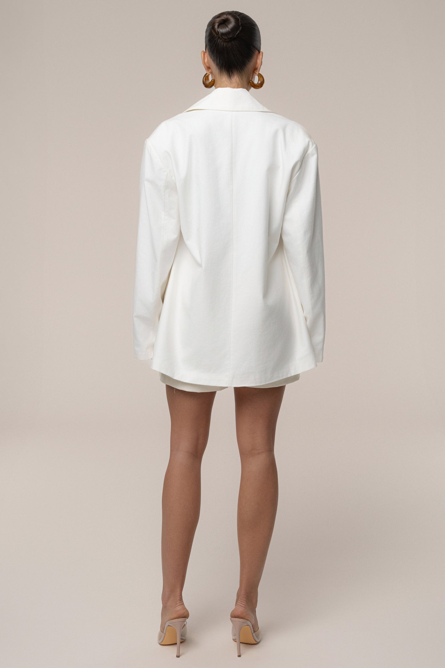 Ivory Precision Woven Blazer JLUXLABEL