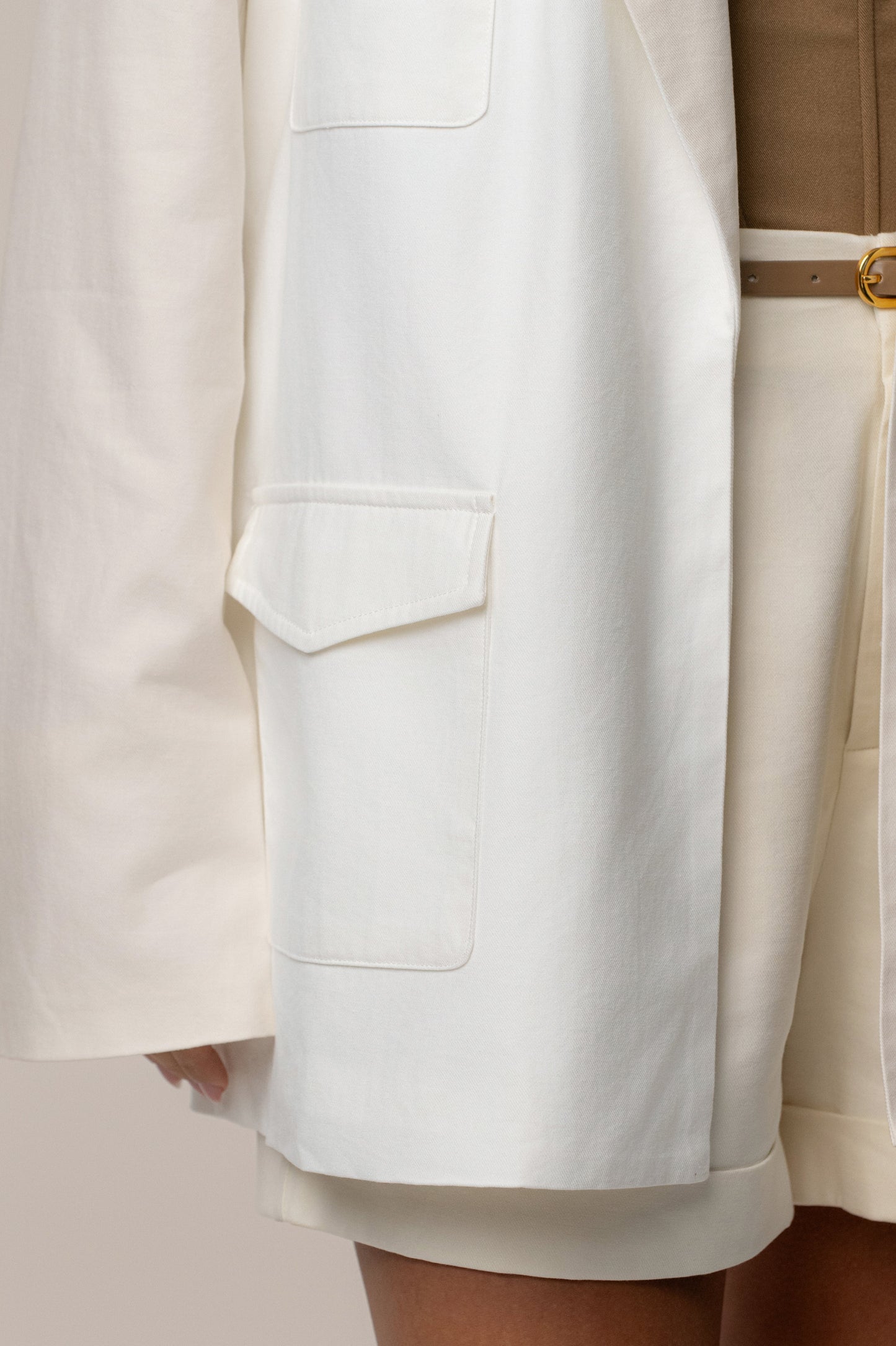 Ivory Precision Woven Blazer JLUXLABEL