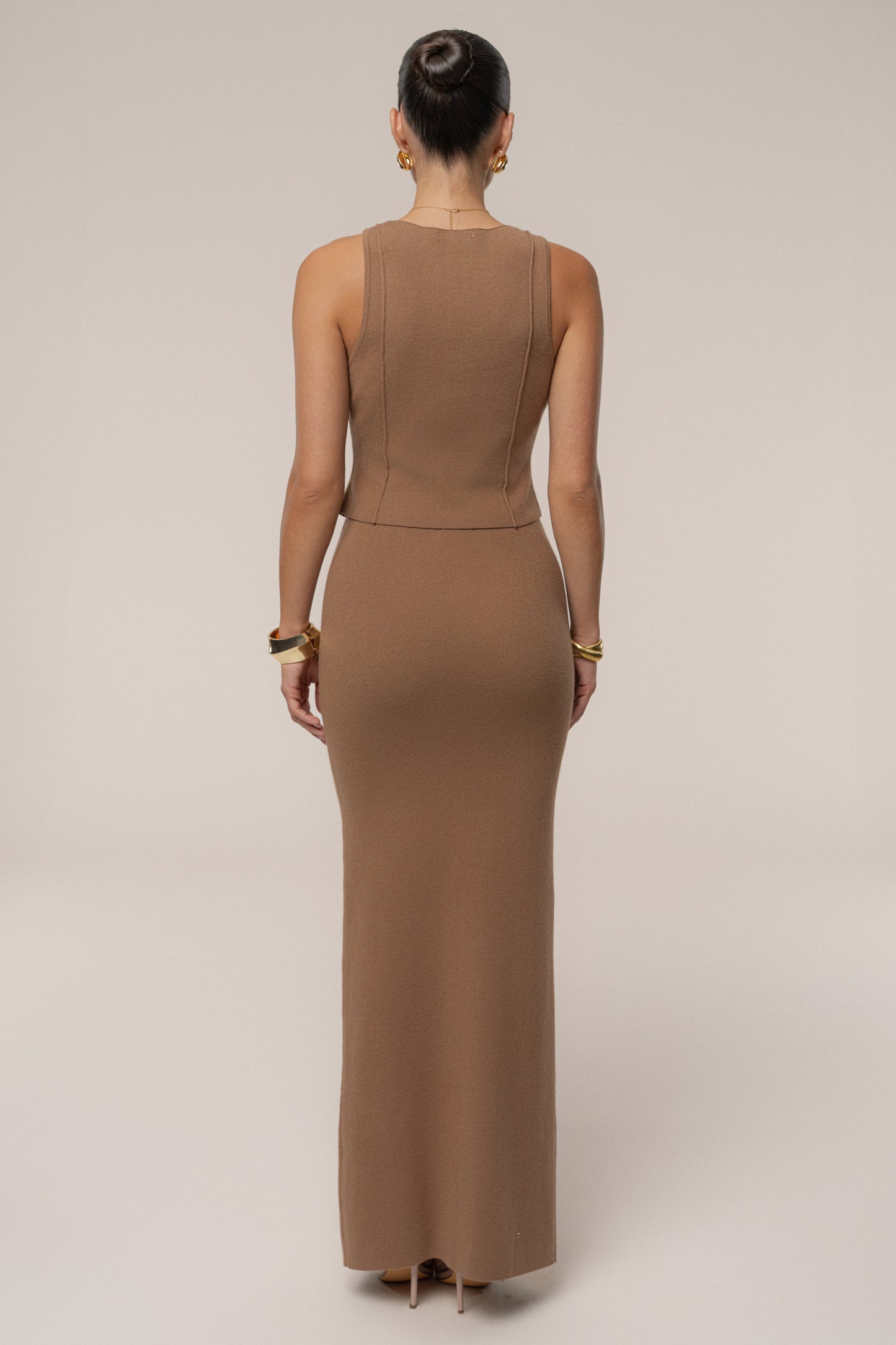 Tan Soft Sands Knit Skirt Set JLUXLABEL