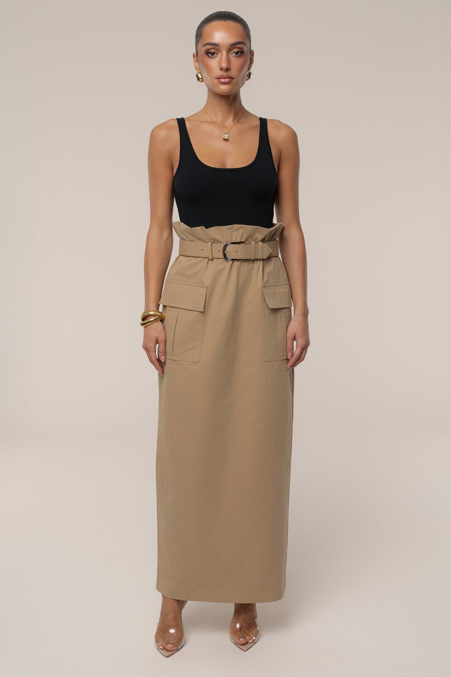 Khaki New Edge Cargo Skirt JLUXLABEL