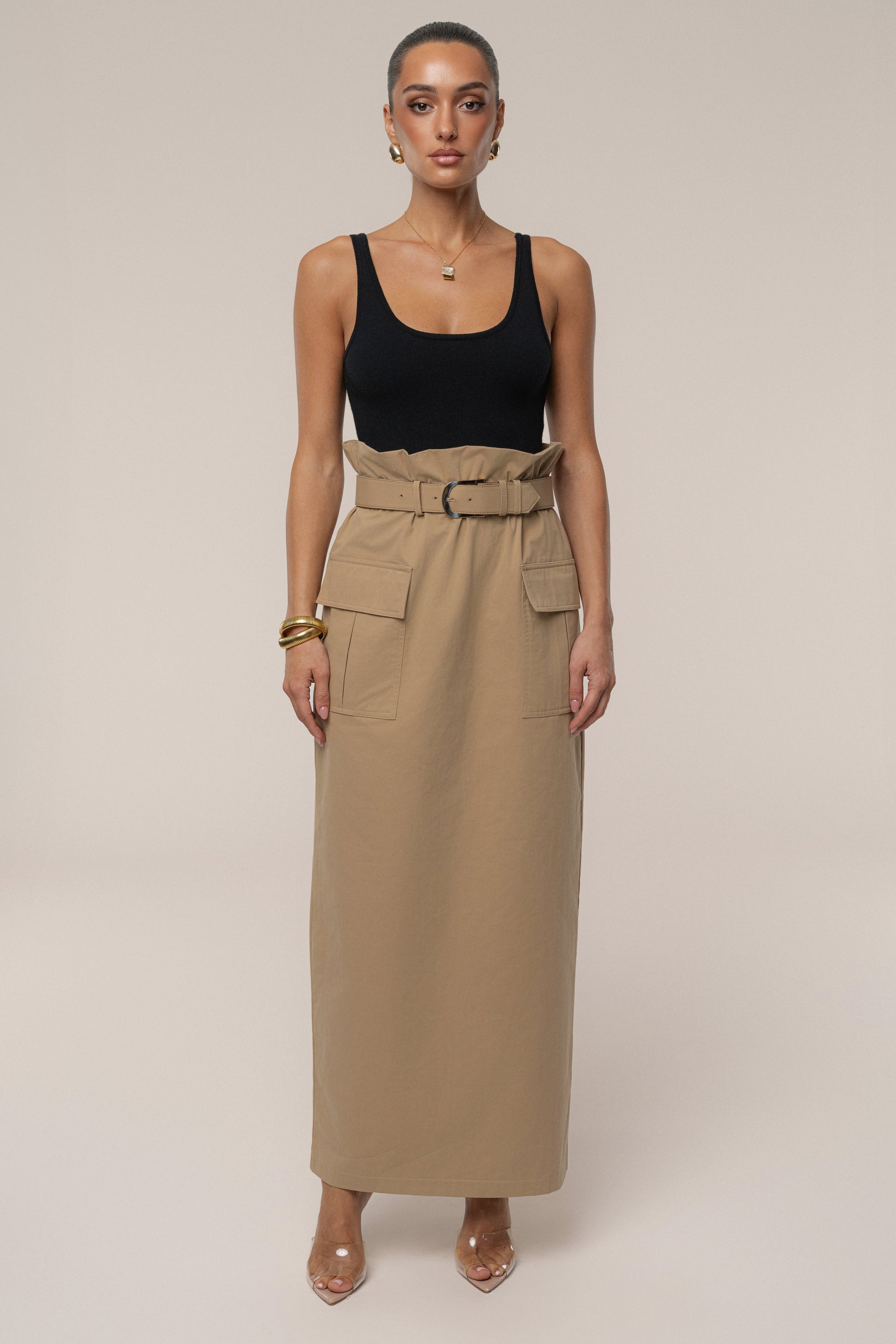 Khaki New Edge Cargo Skirt JLUXLABEL