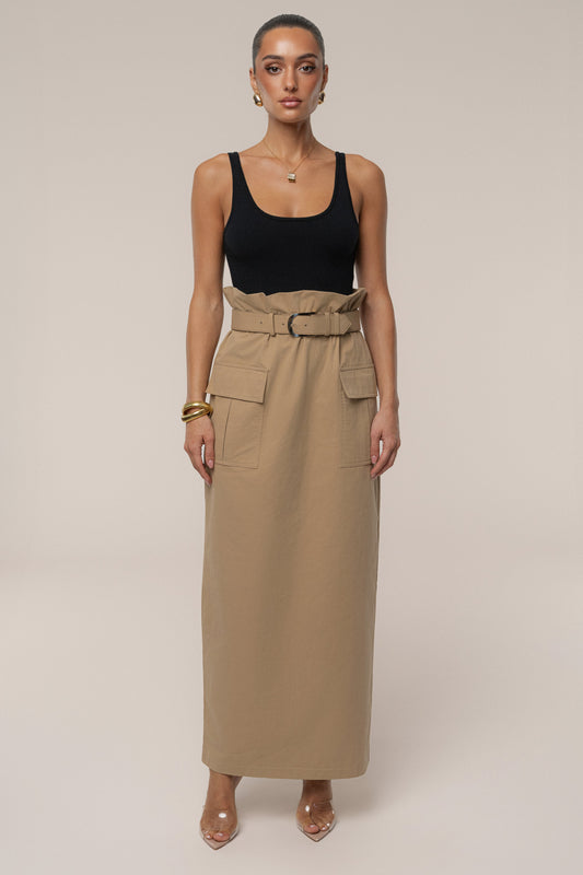 Khaki New Edge Cargo Skirt JLUXLABEL