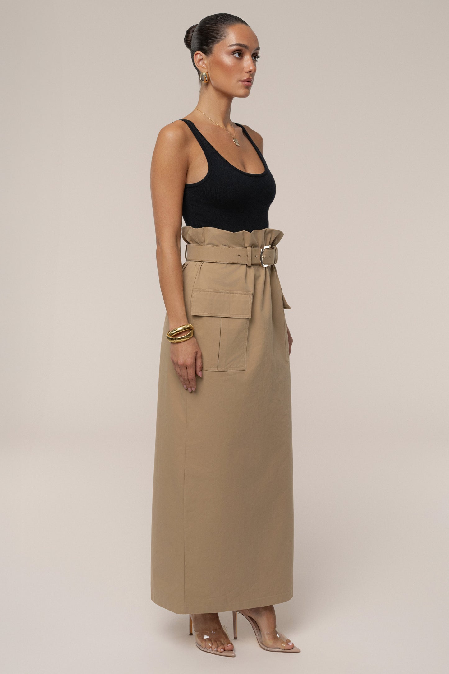 Khaki New Edge Cargo Skirt JLUXLABEL