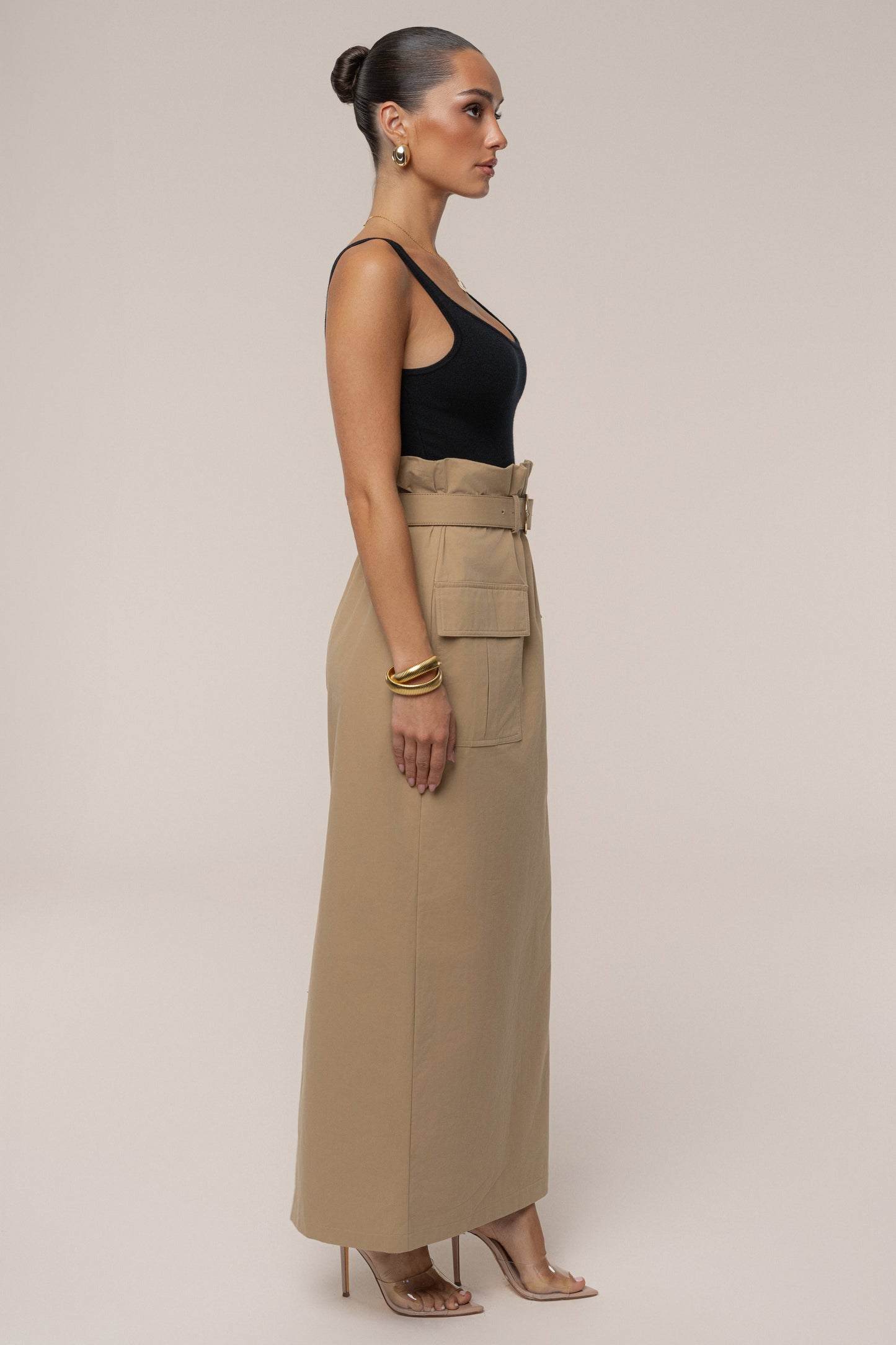 Khaki New Edge Cargo Skirt JLUXLABEL