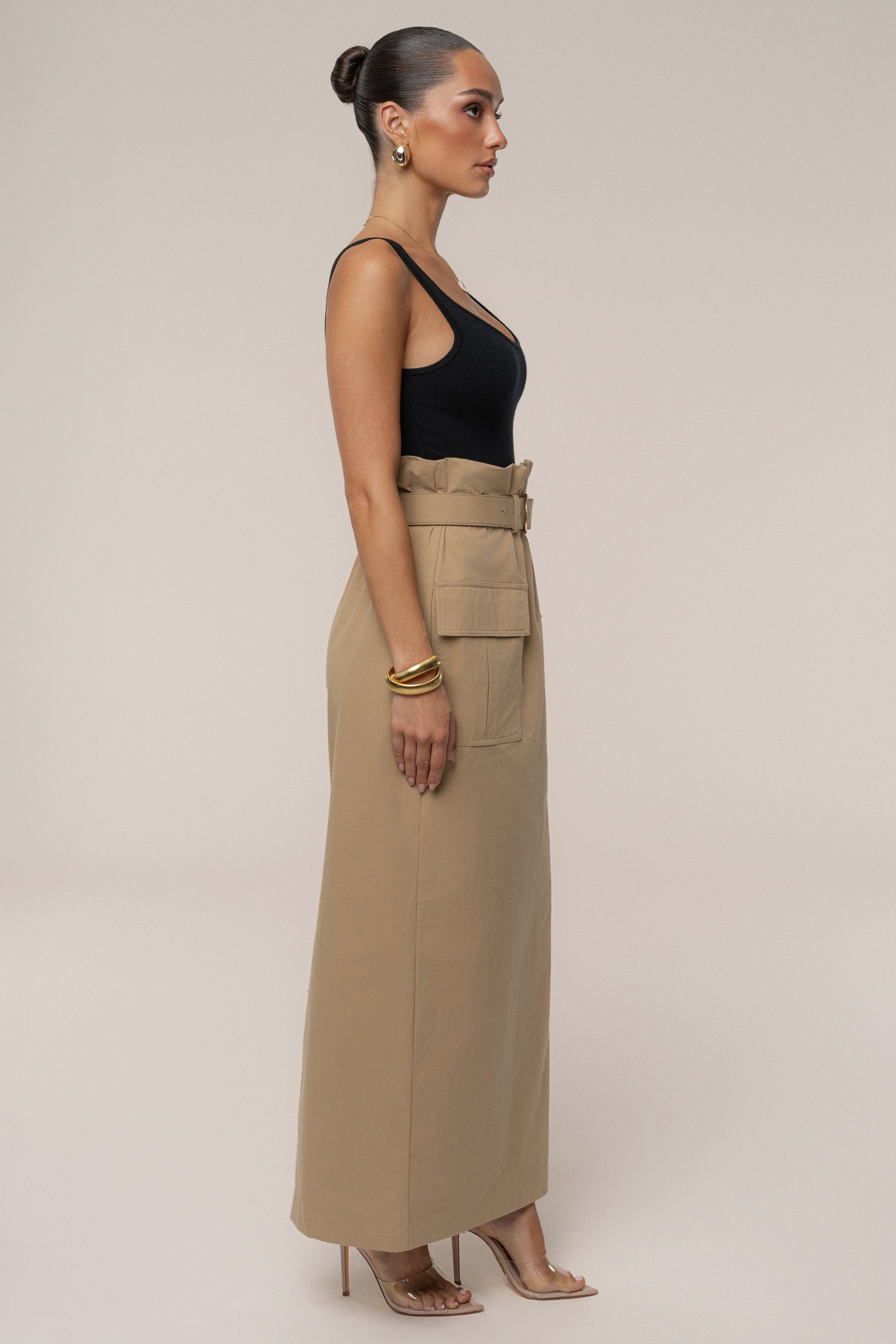 Khaki New Edge Cargo Skirt JLUXLABEL