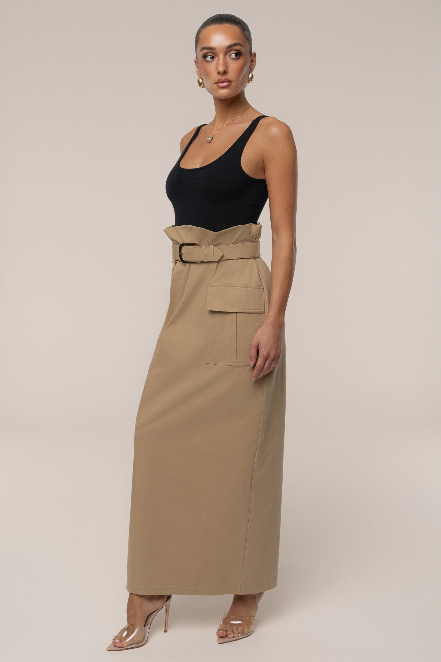 Khaki New Edge Cargo Skirt JLUXLABEL