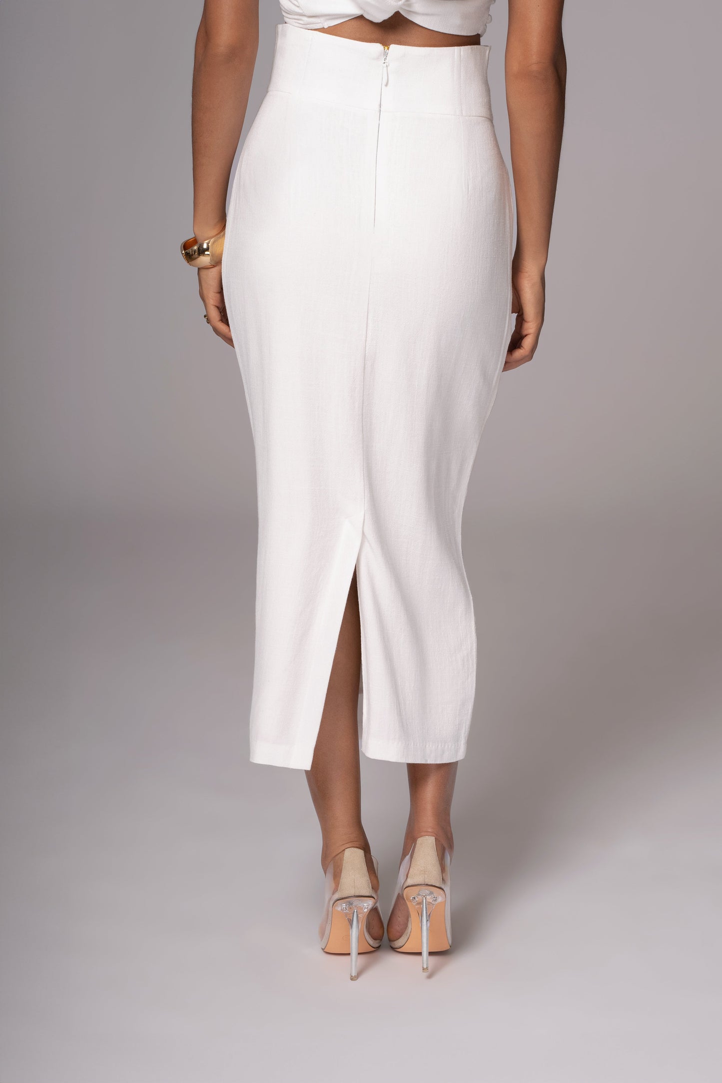 Ivory Coastland Linen Skirt JLUXLABEL