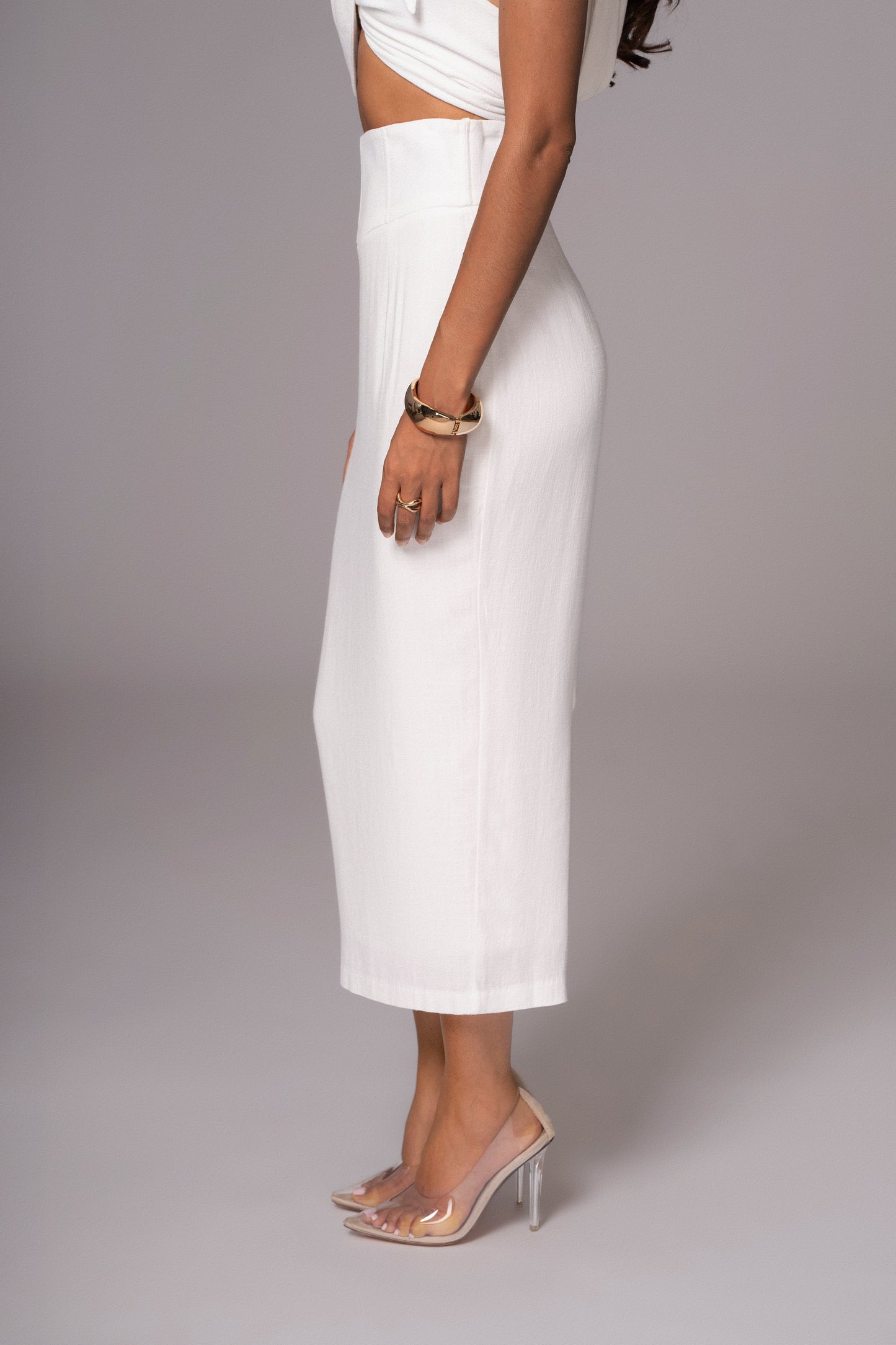 Ivory Coastland Linen Skirt JLUXLABEL