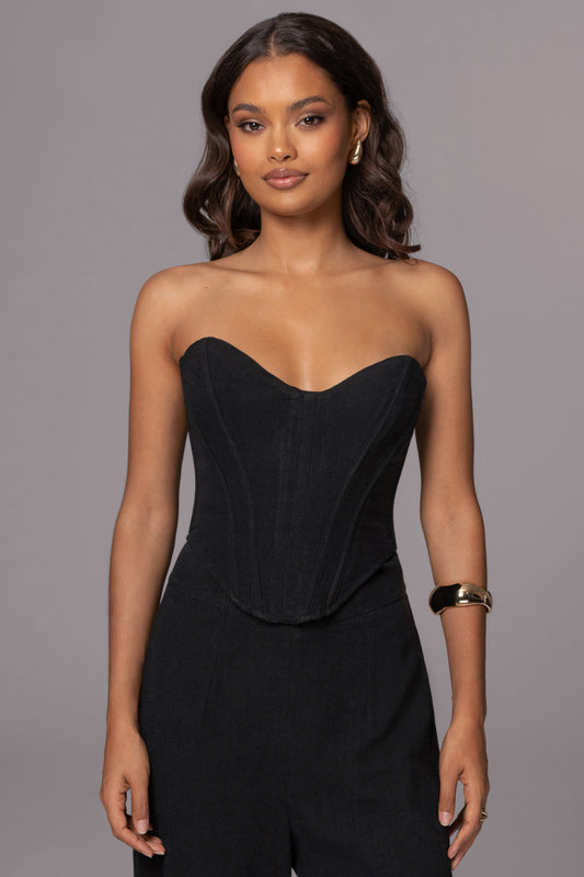 Black Beyond The Sea Linen Corset JLUXLABEL