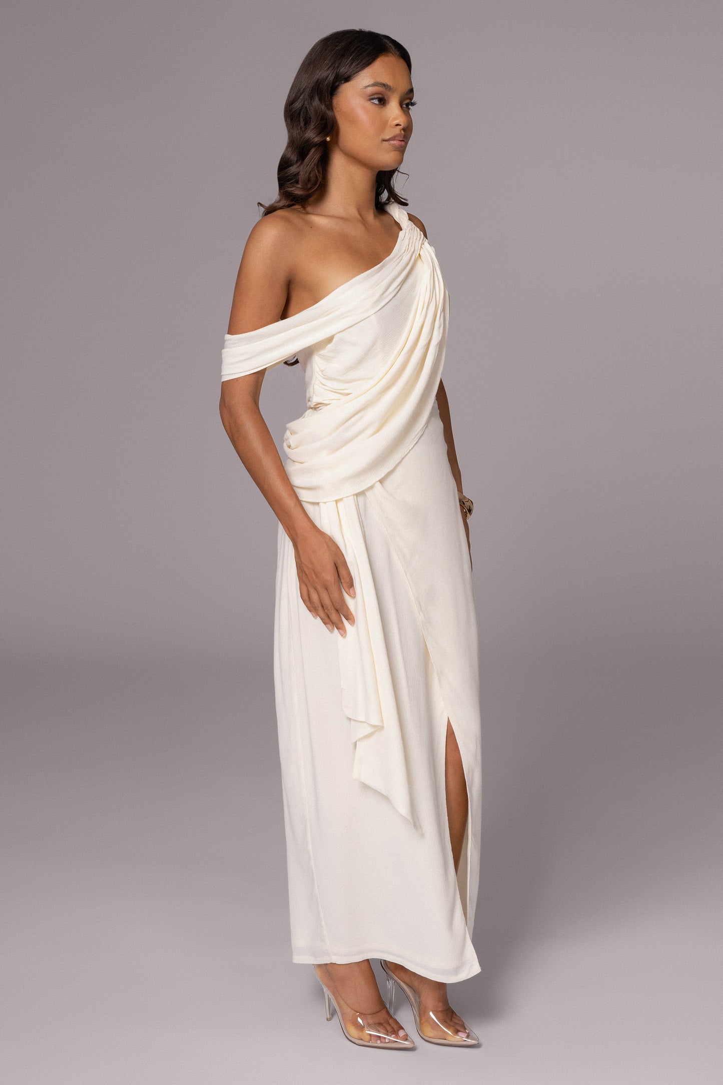 Ivory Diosa Drape Top JLUXLABEL