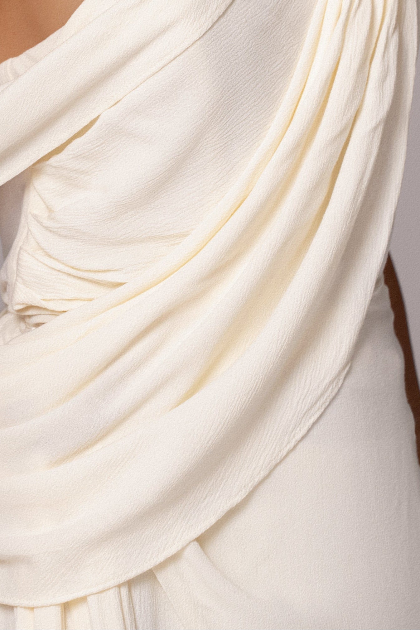 Ivory Diosa Drape Top JLUXLABEL