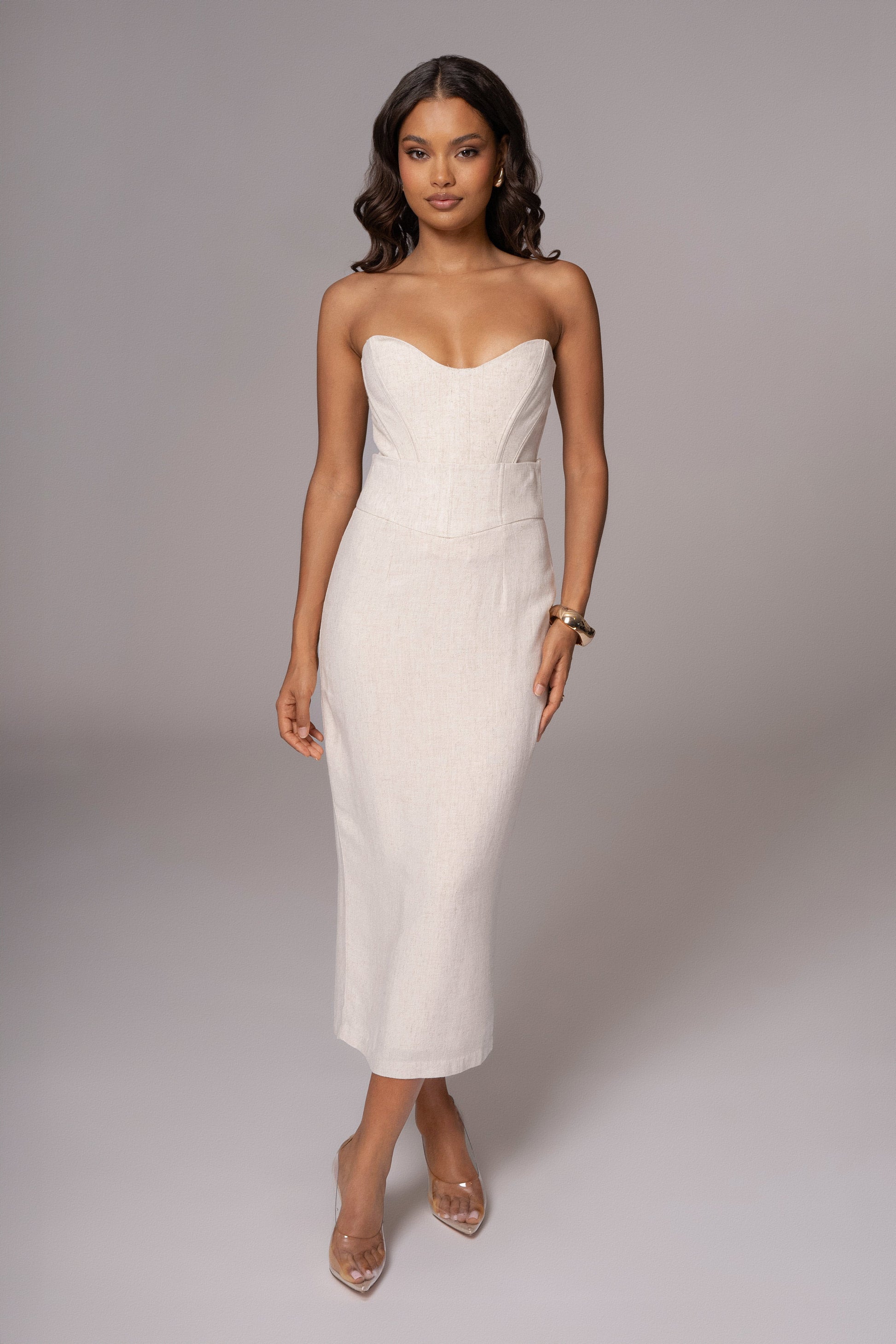 Natural Coastland Linen Skirt JLUXLABEL