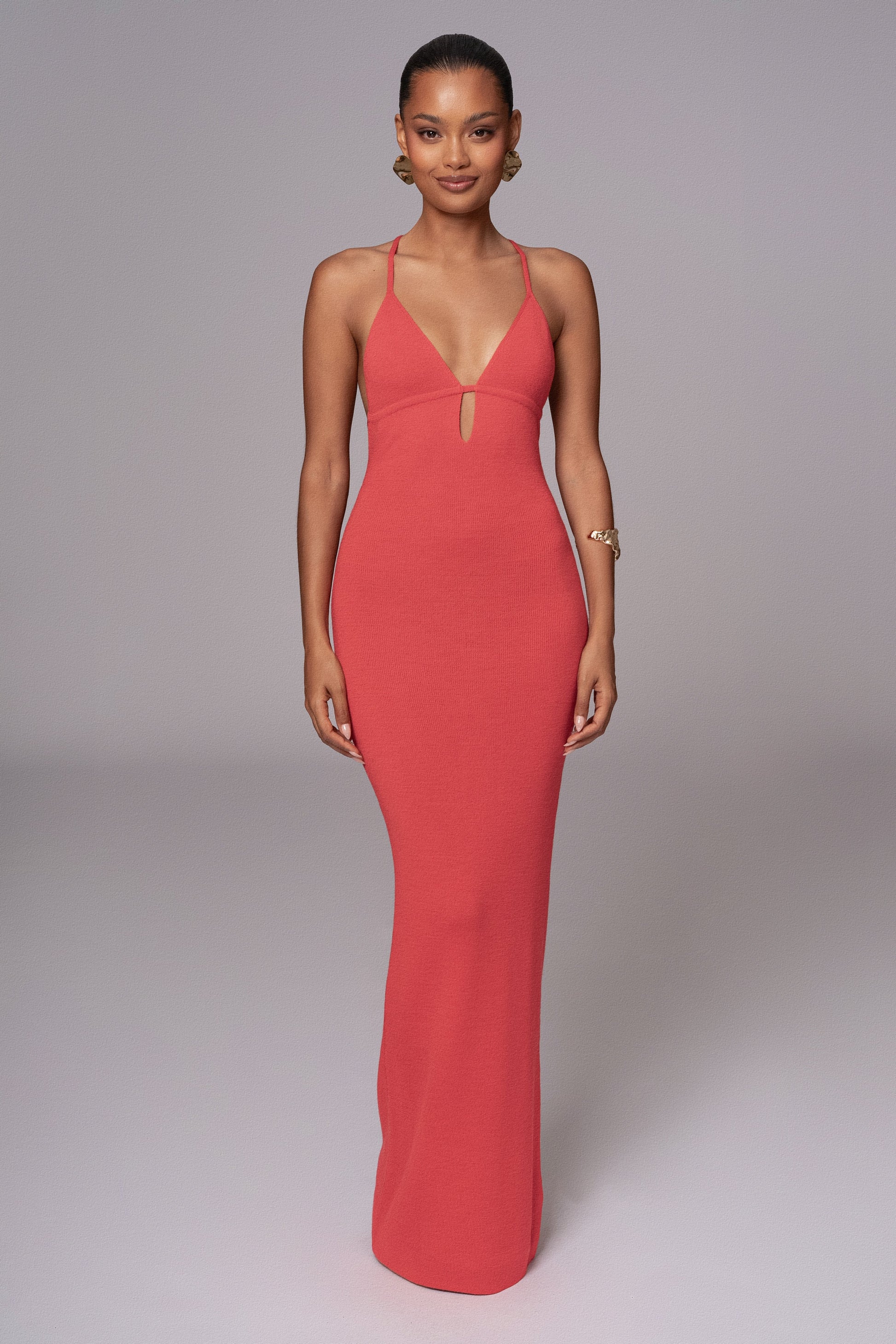 Berry Sun Rays Knit Maxi Dress JLUXLABEL